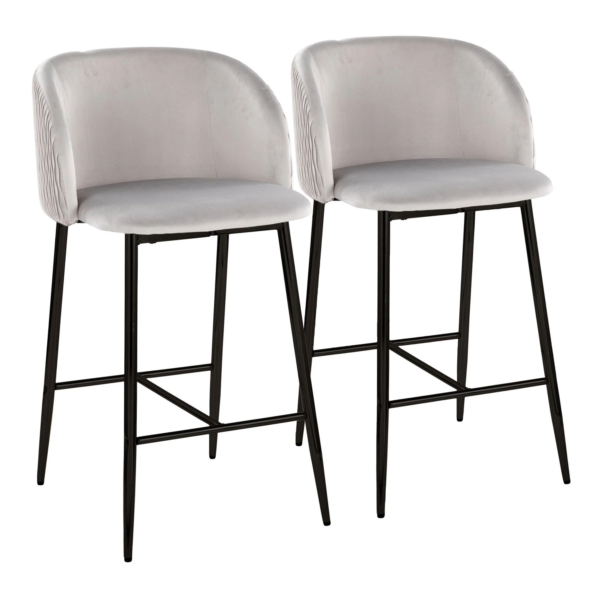 Fran - Pleated Waves Contemporary Fixed Height Counter Stool (Set of 2) - Image 2