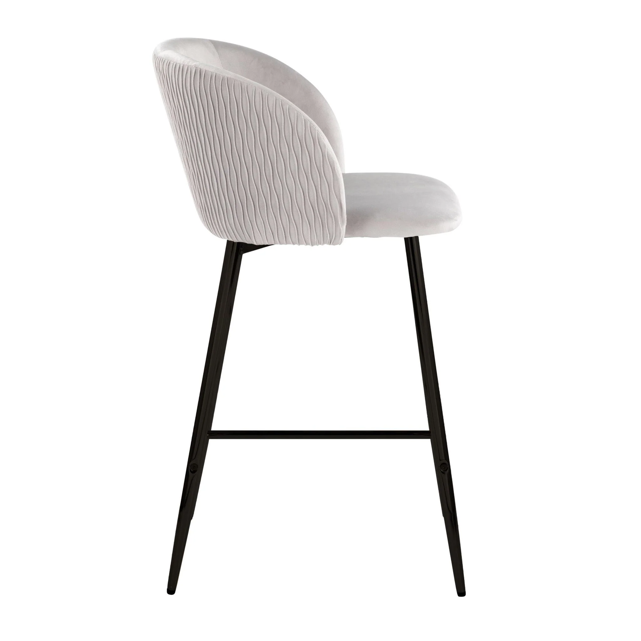 Fran - Pleated Waves Contemporary Fixed Height Counter Stool (Set of 2) - Image 3