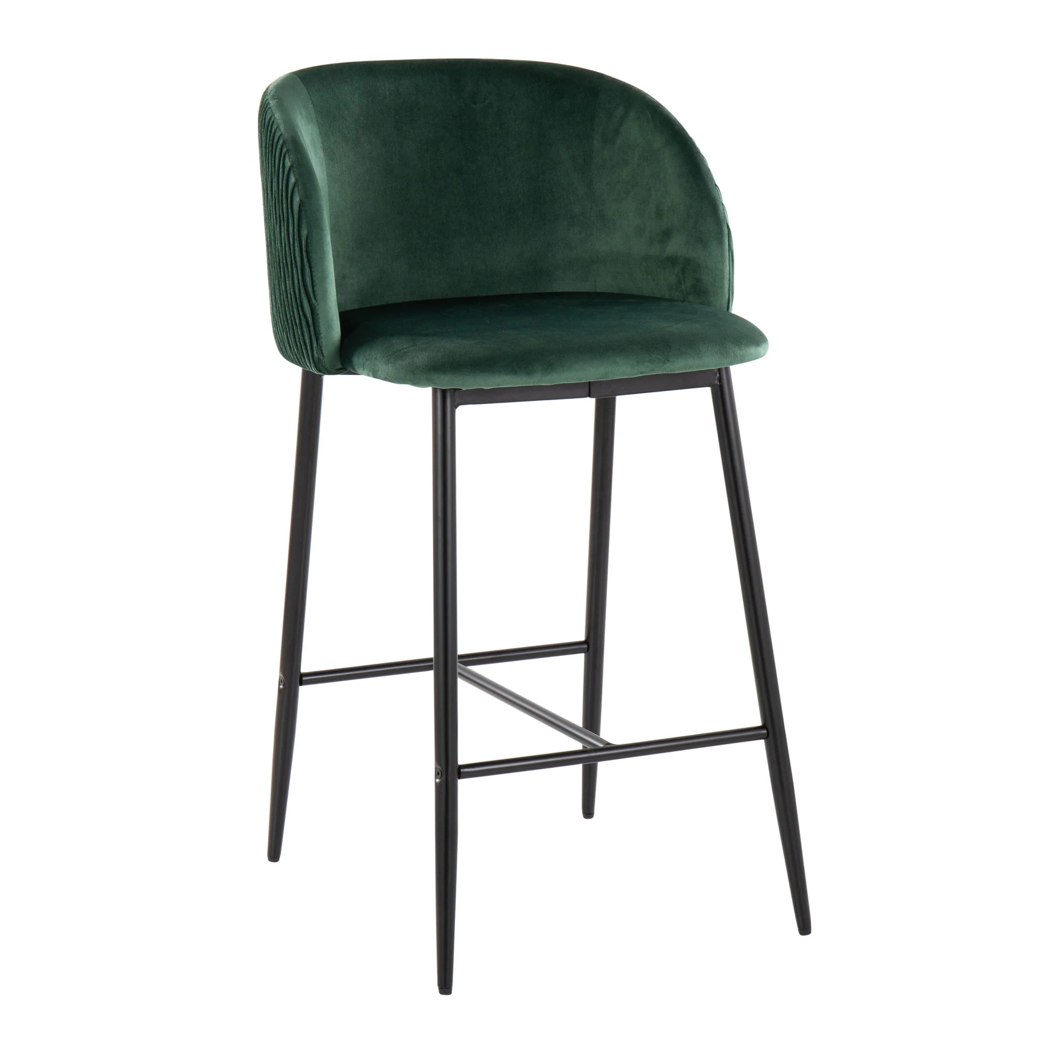 Fran - Pleated Waves Contemporary Fixed Height Counter Stool (Set of 2) - Image 4