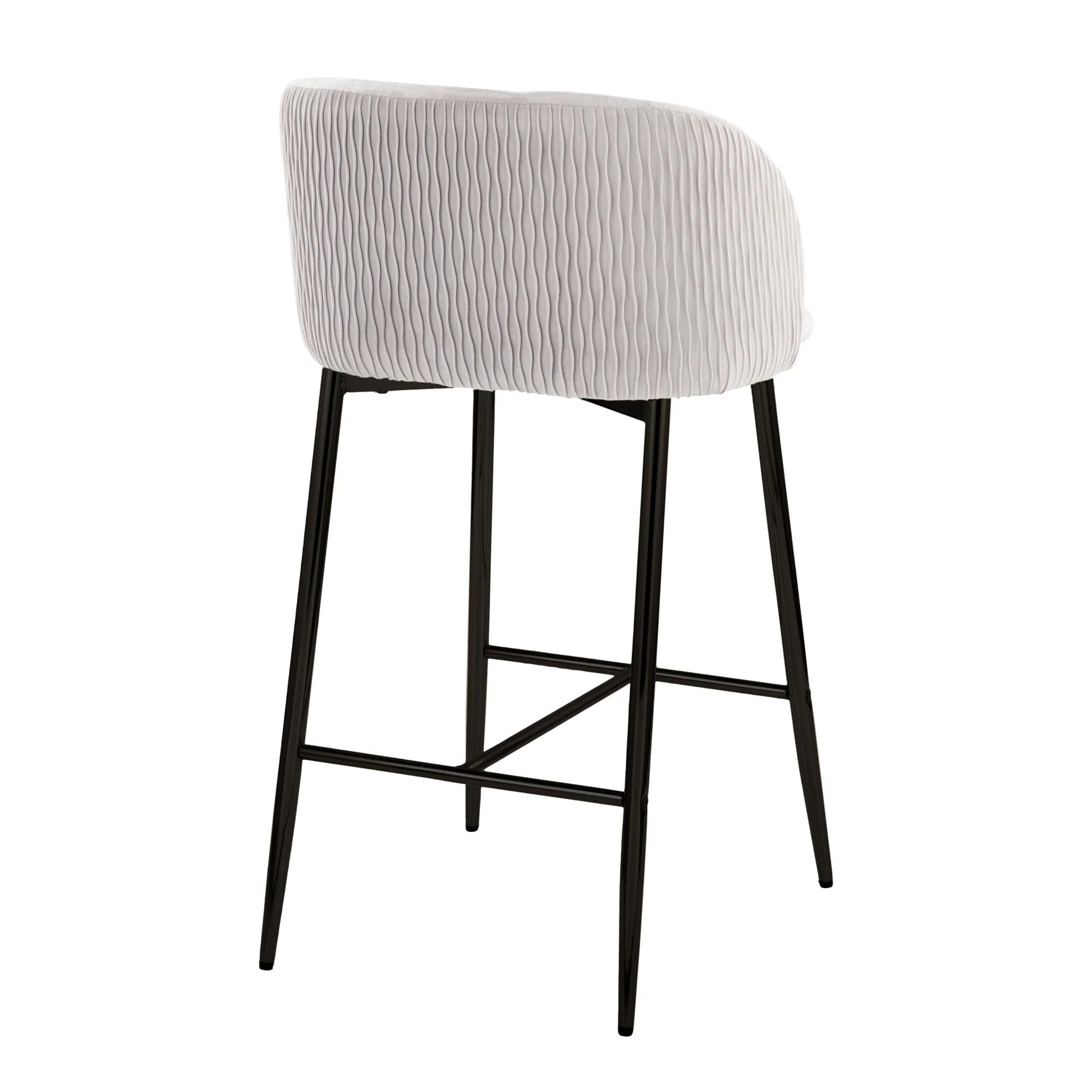 Fran - Pleated Waves Contemporary Fixed Height Counter Stool (Set of 2) - Image 5