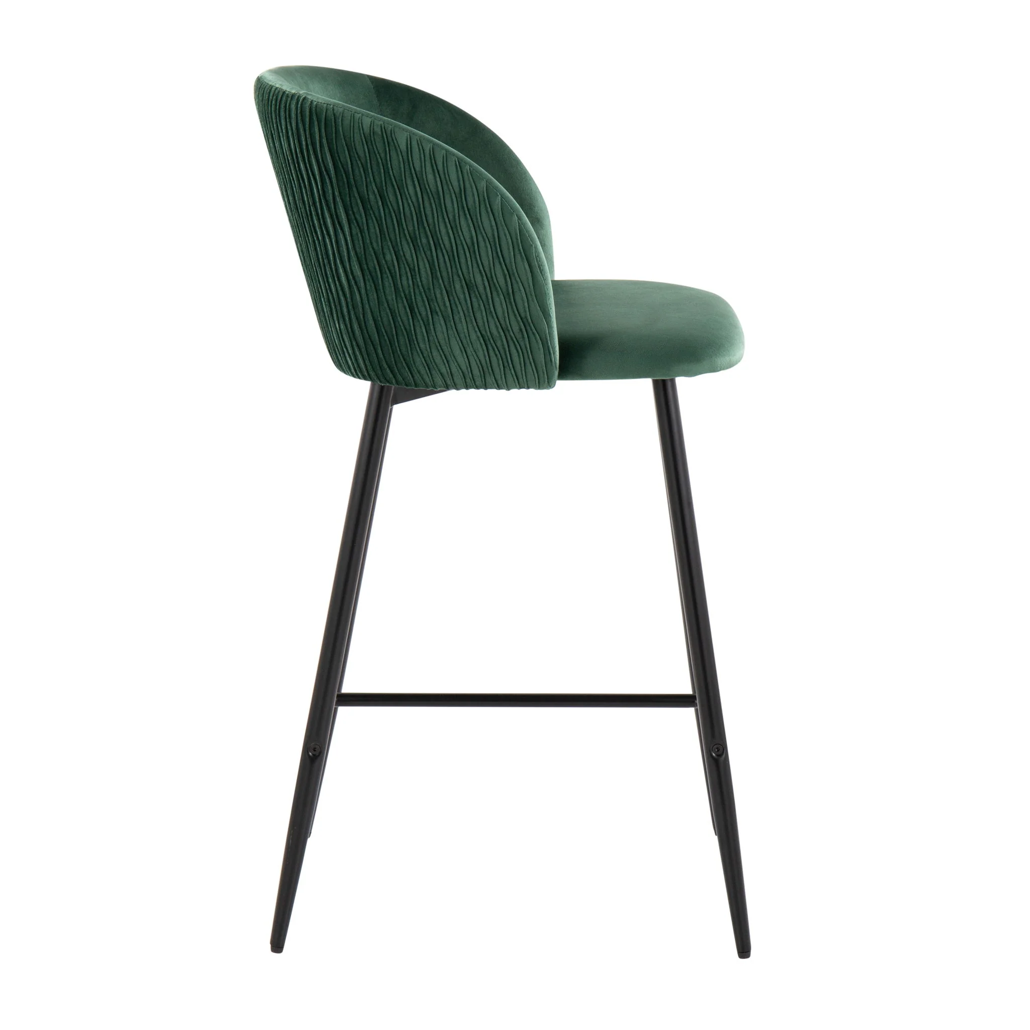 Fran - Pleated Waves Contemporary Fixed Height Counter Stool (Set of 2) - Image 6