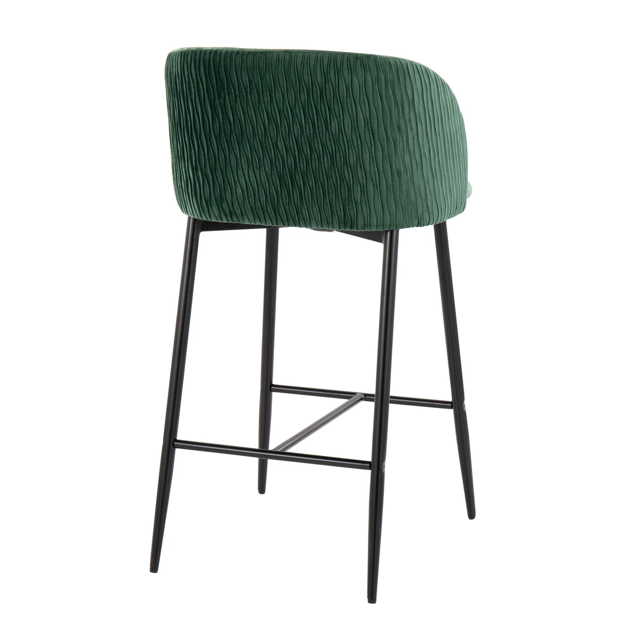 Fran - Pleated Waves Contemporary Fixed Height Counter Stool (Set of 2) - Image 7