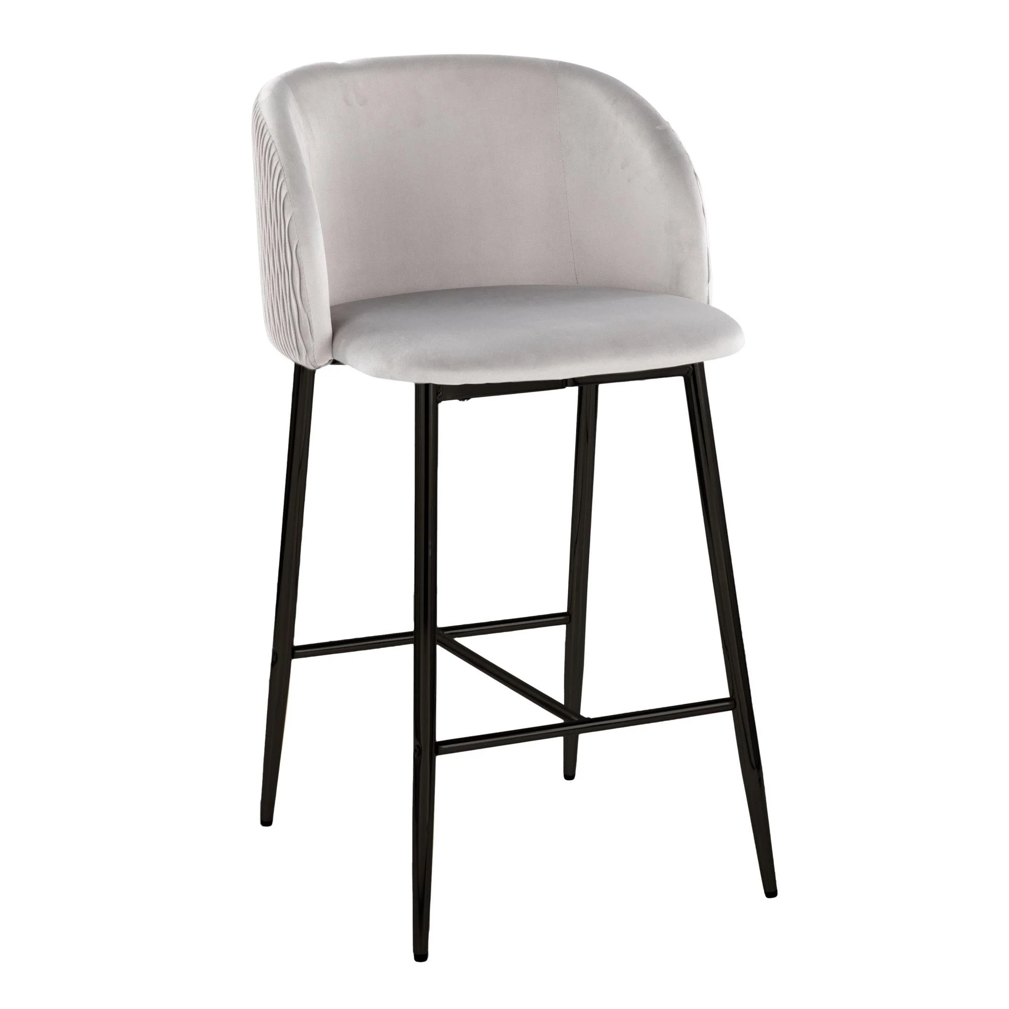 Fran - Pleated Waves Contemporary Fixed Height Counter Stool (Set of 2) - Image 8