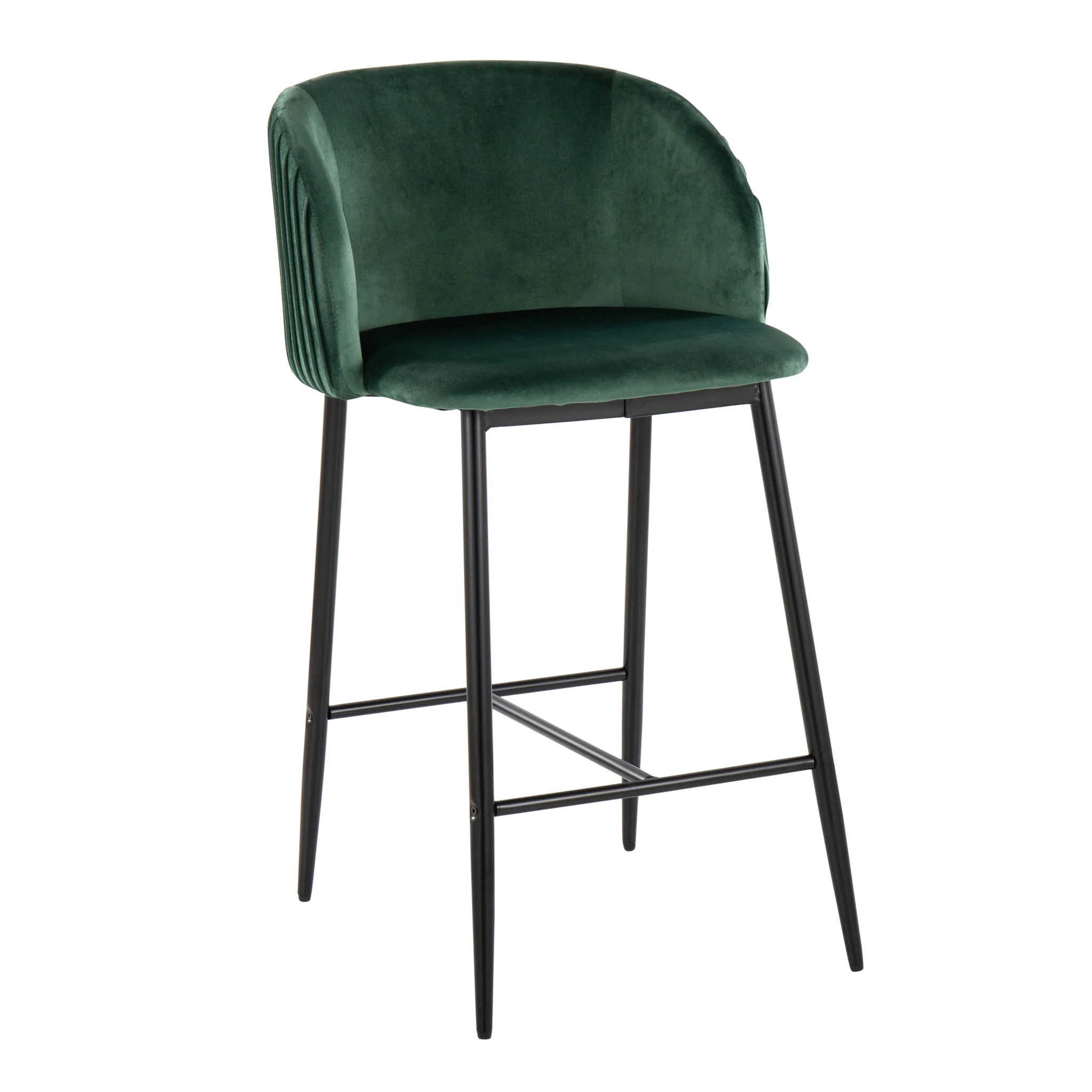 Fran - Pleated Waves Contemporary, Fixed Height Counter Stool (Set of 2) - Image 3