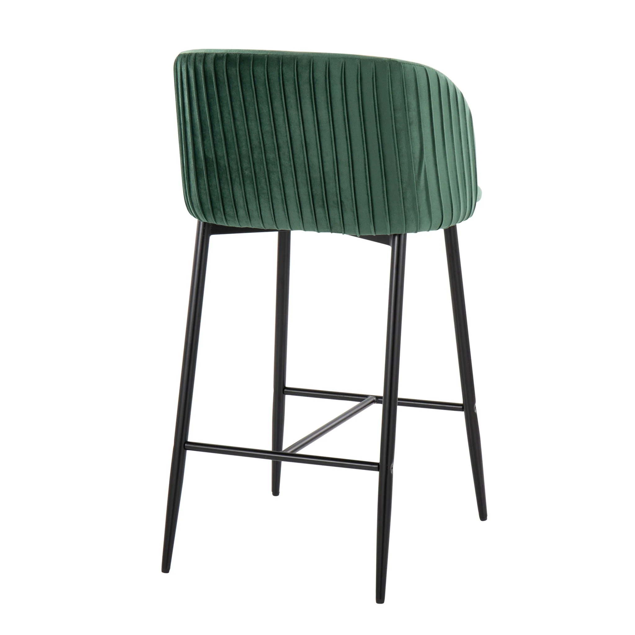 Fran - Pleated Waves Contemporary, Fixed Height Counter Stool (Set of 2) - Image 4