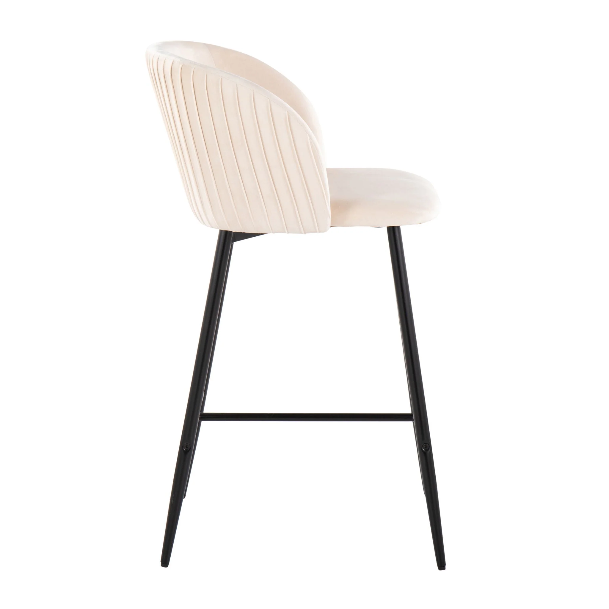 Fran - Pleated Waves Contemporary, Fixed Height Counter Stool (Set of 2) - Image 6