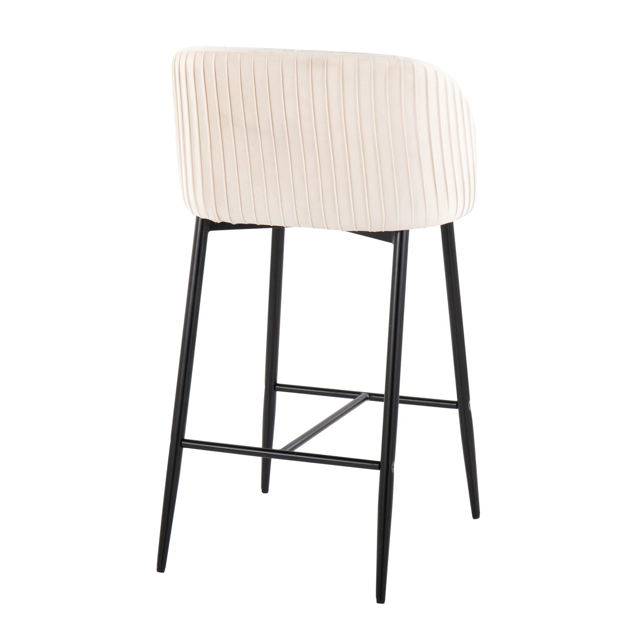 Fran - Pleated Waves Contemporary, Fixed Height Counter Stool (Set of 2) - Image 7