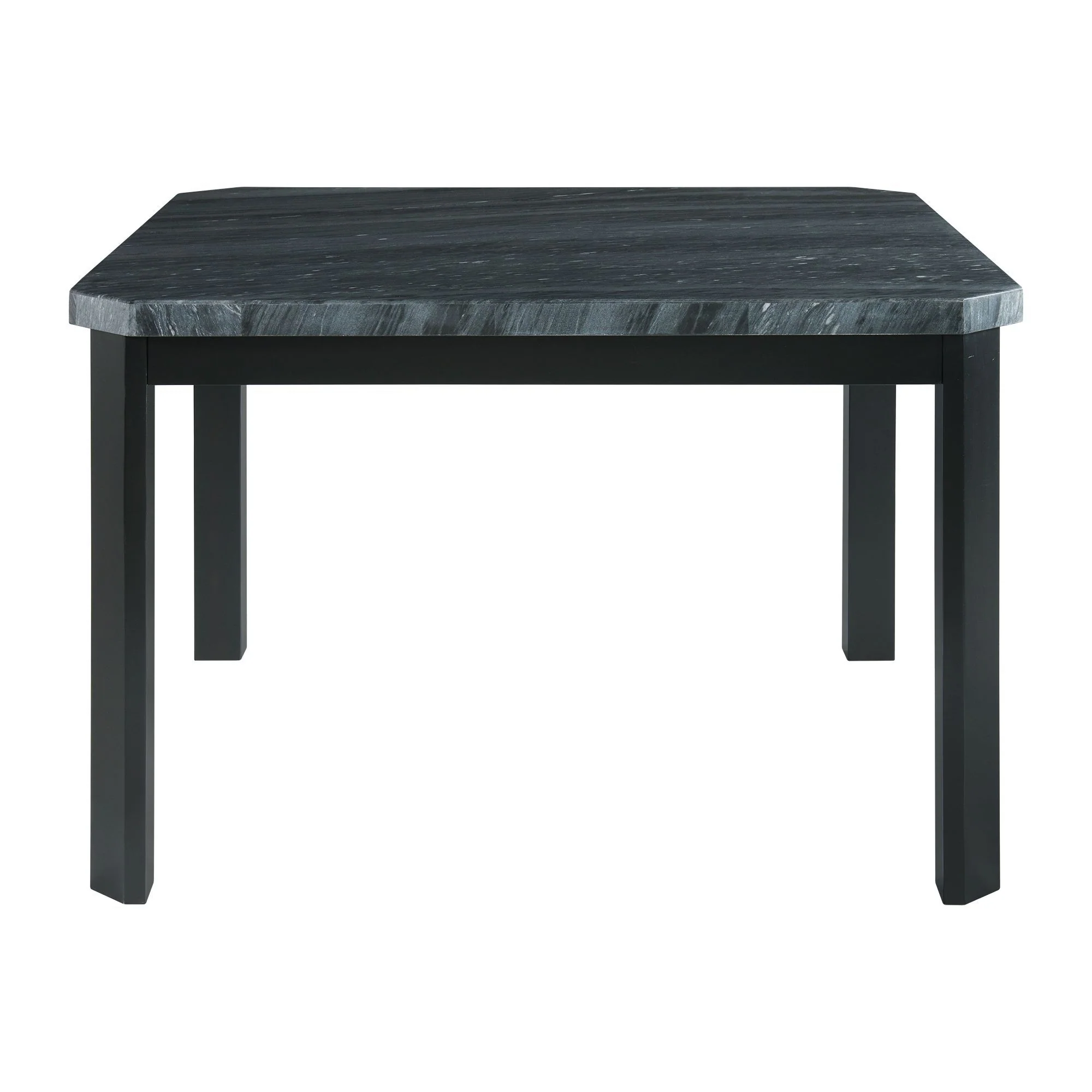 Francesca - Square 5 Piece Counter Height Dining Set, Table & Four PU Chairs - Gray / Marble - Image 3