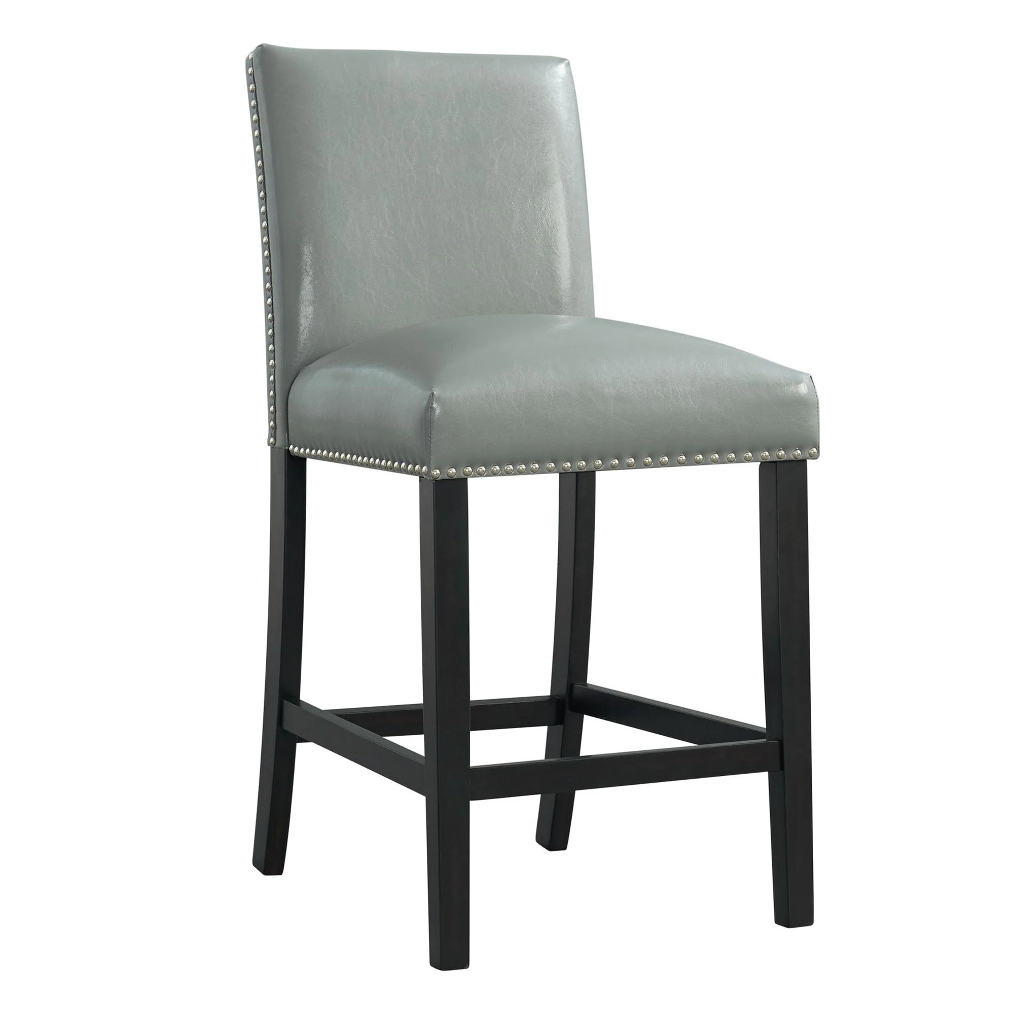 Francesca - Square 5 Piece Counter Height Dining Set, Table & Four PU Chairs - Gray / Marble - Image 4