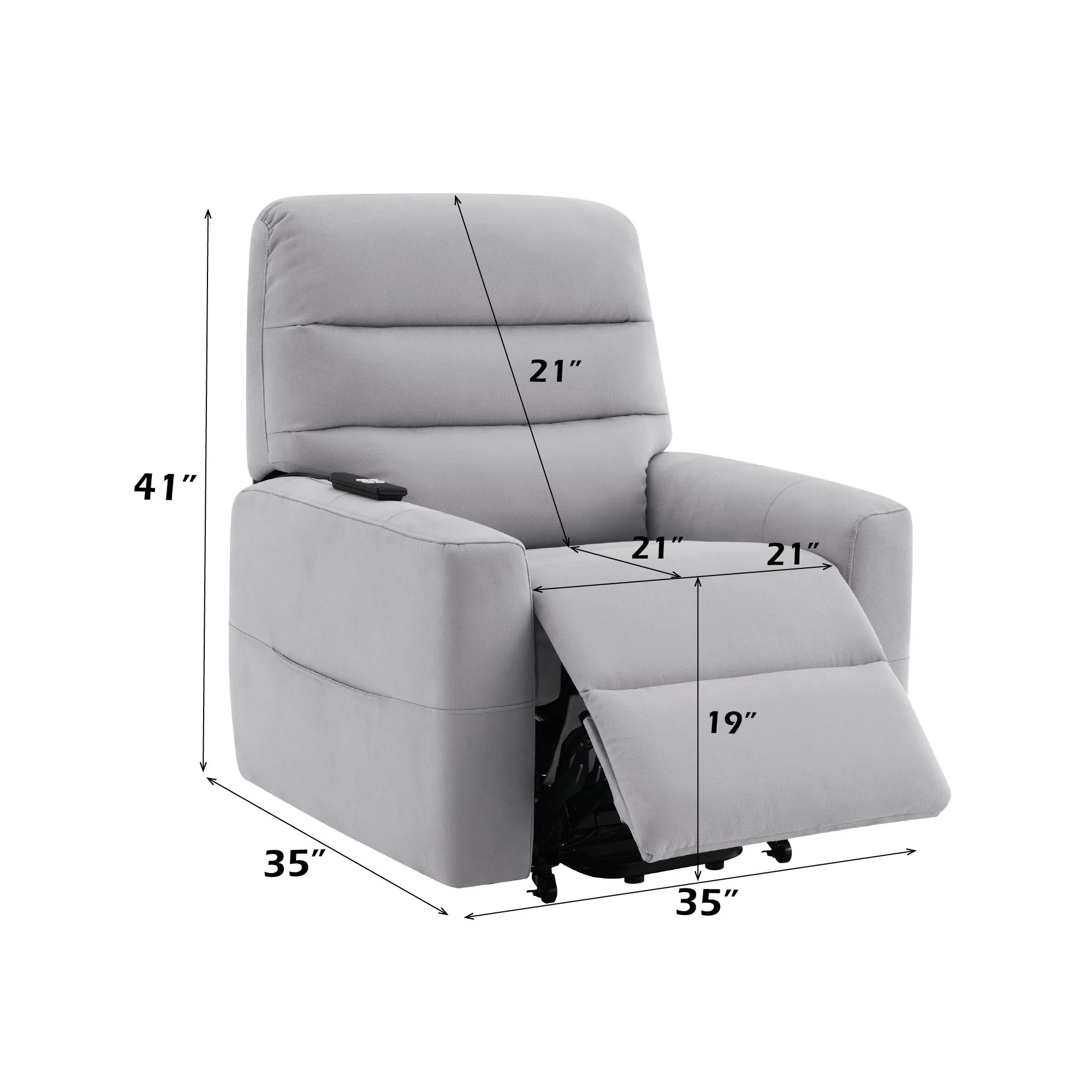 Freddie - Power Motion Recliner With Lift - Gray - Image 4