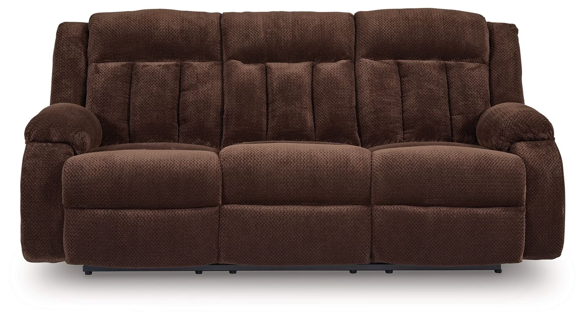 Free Wake - Reclining Power Sofa With Drop Down Table - Chocolate - Image 2