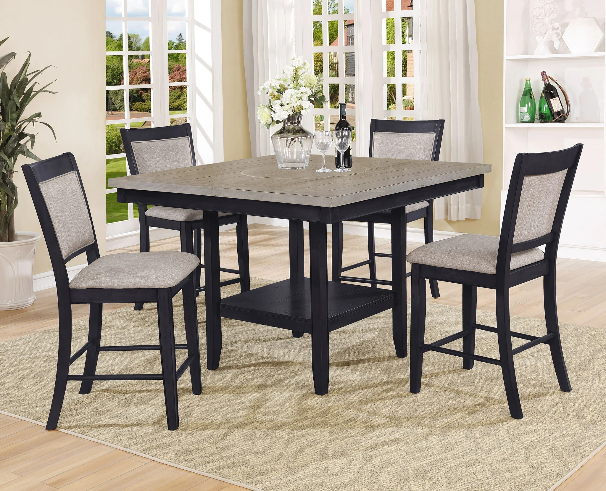 Fulton - 5 Piece Dining Room Set - Light Gray