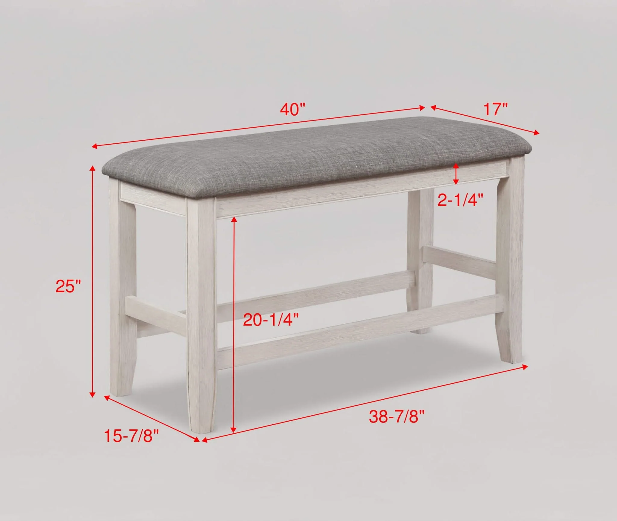 Fulton - Counter Height Bench - Chalk White - Image 2
