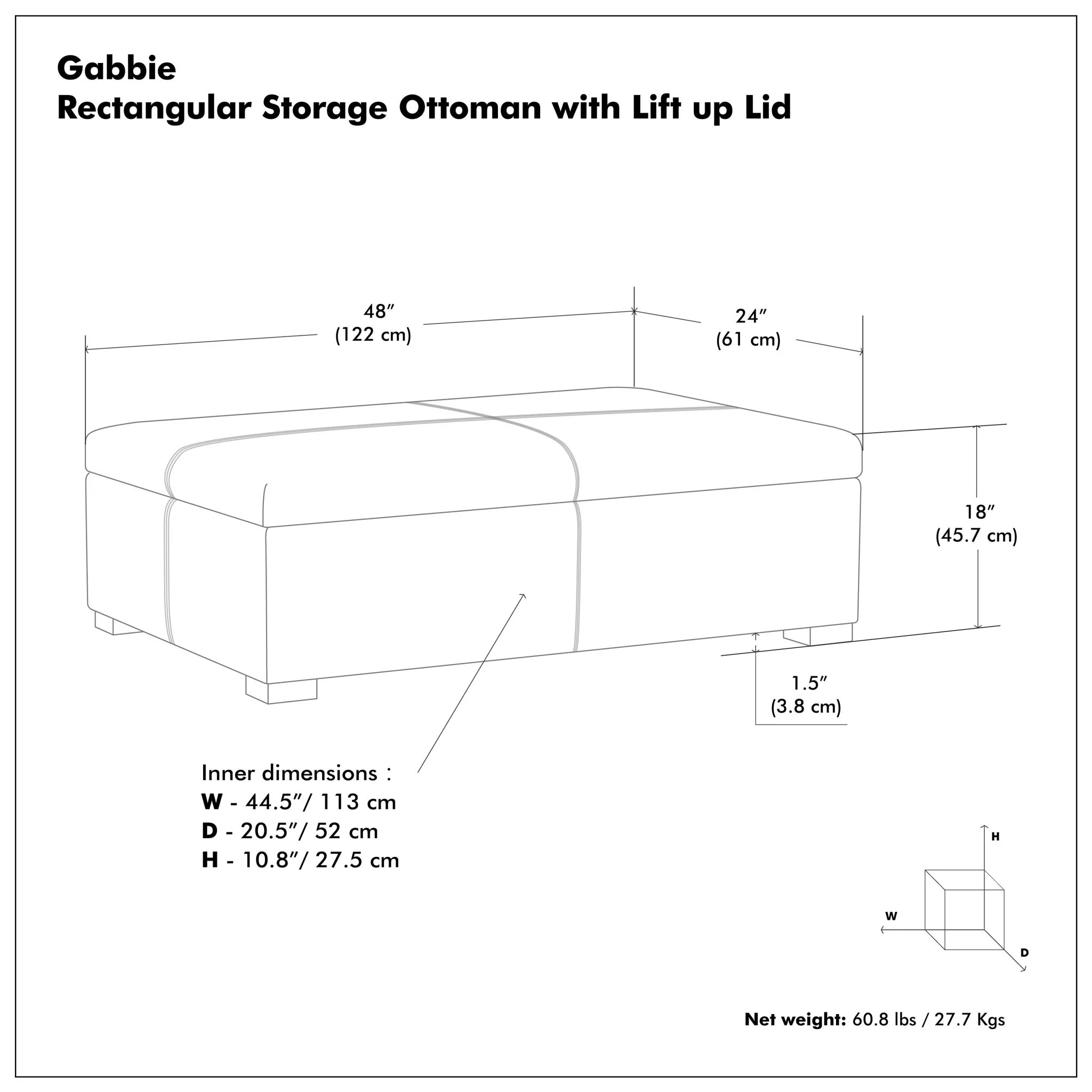 Gabbie - Coffee Table Upholstered Storage Ottoman - Image 13