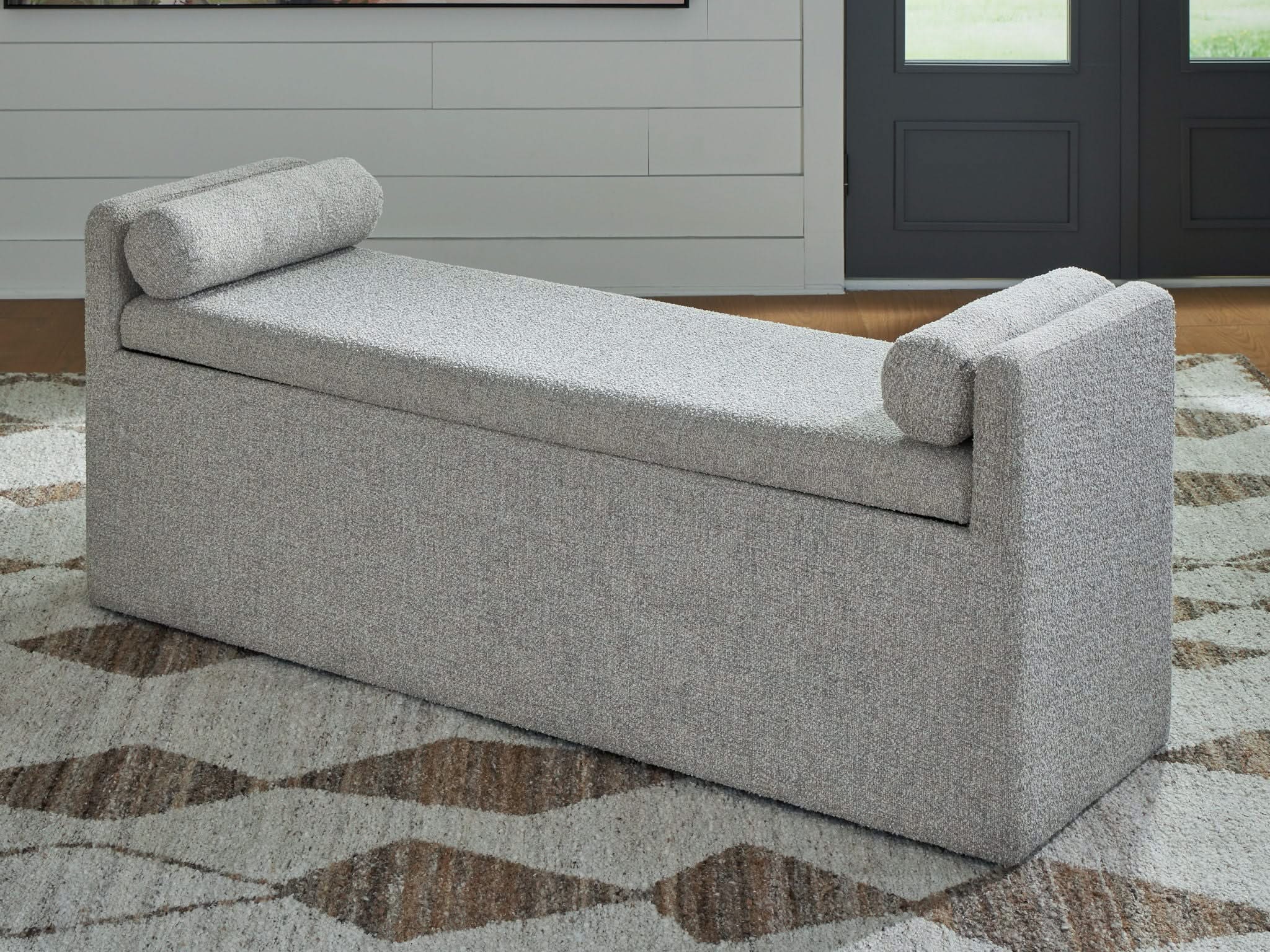 Galliden - Large Upholstered Dining Room Bench - Beige - Image 4