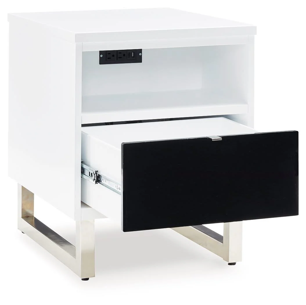 Gardoni - Chair Side End Table - White / Black - Image 4