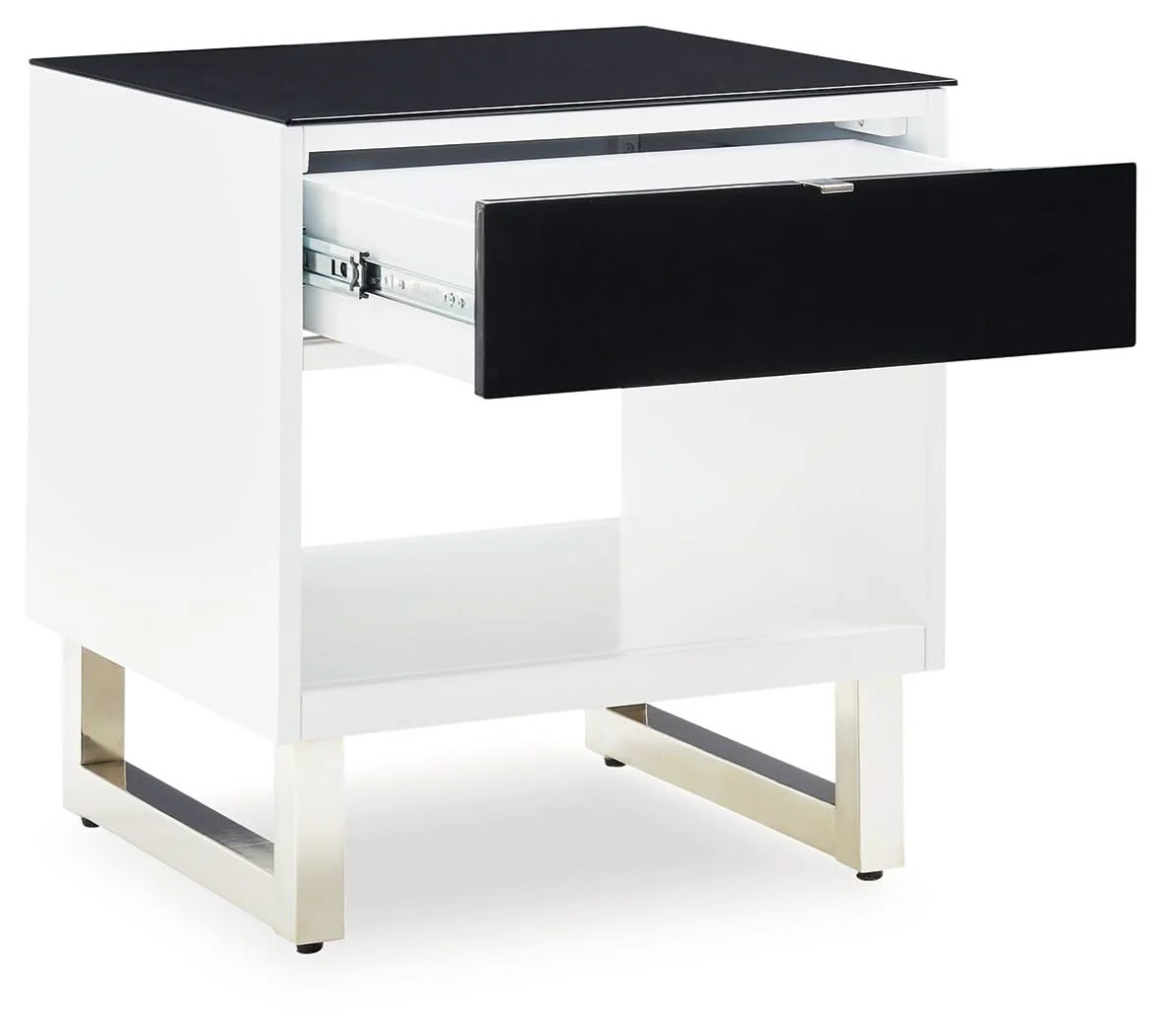 Gardoni - Rectangular End Table - White / Black - Image 3