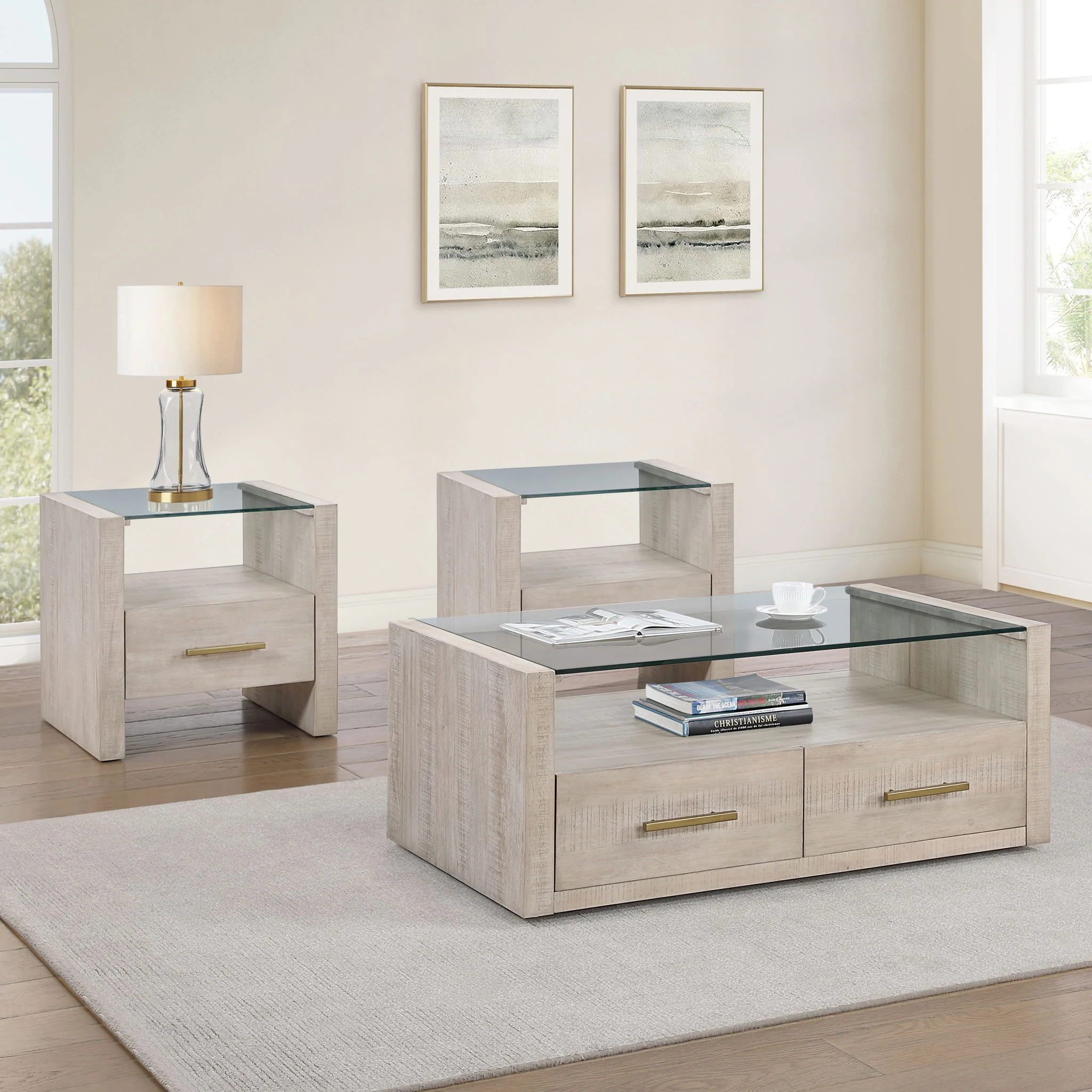 Garland - 3 Piece Table Set, Glass Top - Image 2