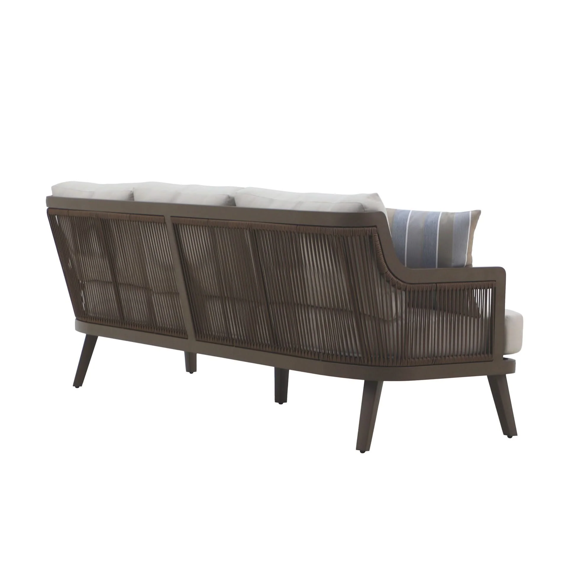 Genova - Patio Sofa With Two Accent Pillows - Gray - Image 3
