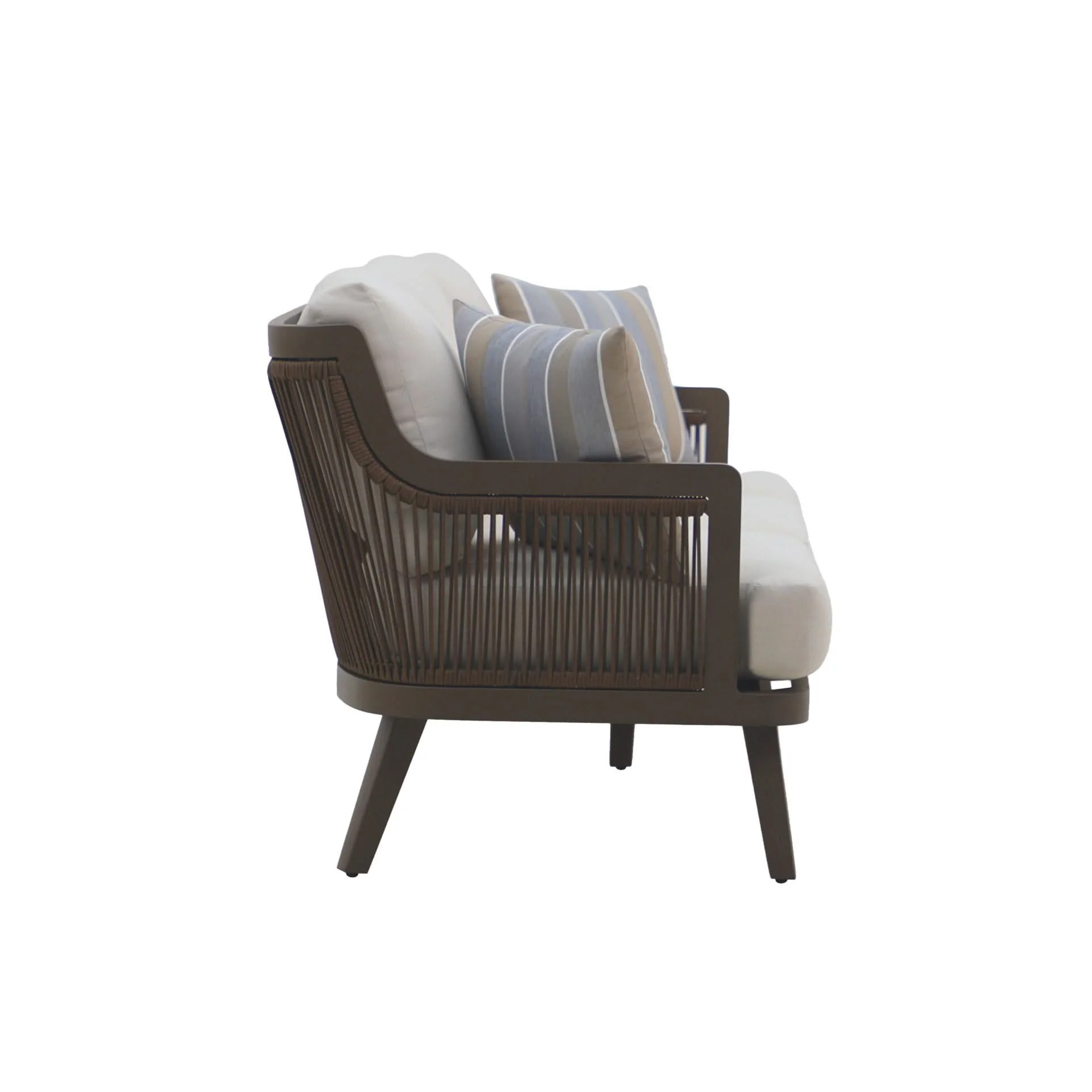 Genova - Patio Sofa With Two Accent Pillows - Gray - Image 4
