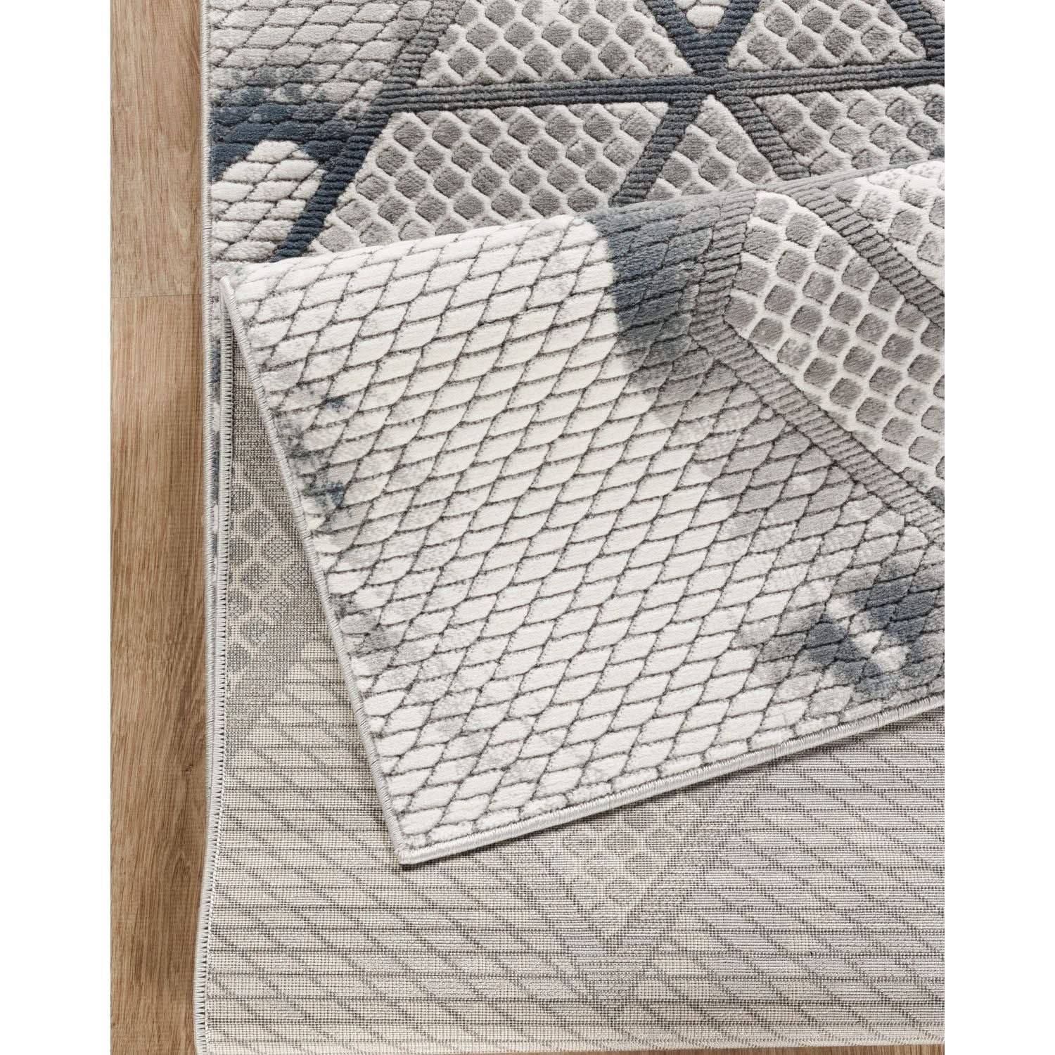 Geometrix - 5'3" X 7'3" Area Rug & Geometric, 3D Effect - Ivory / Gray - Image 3