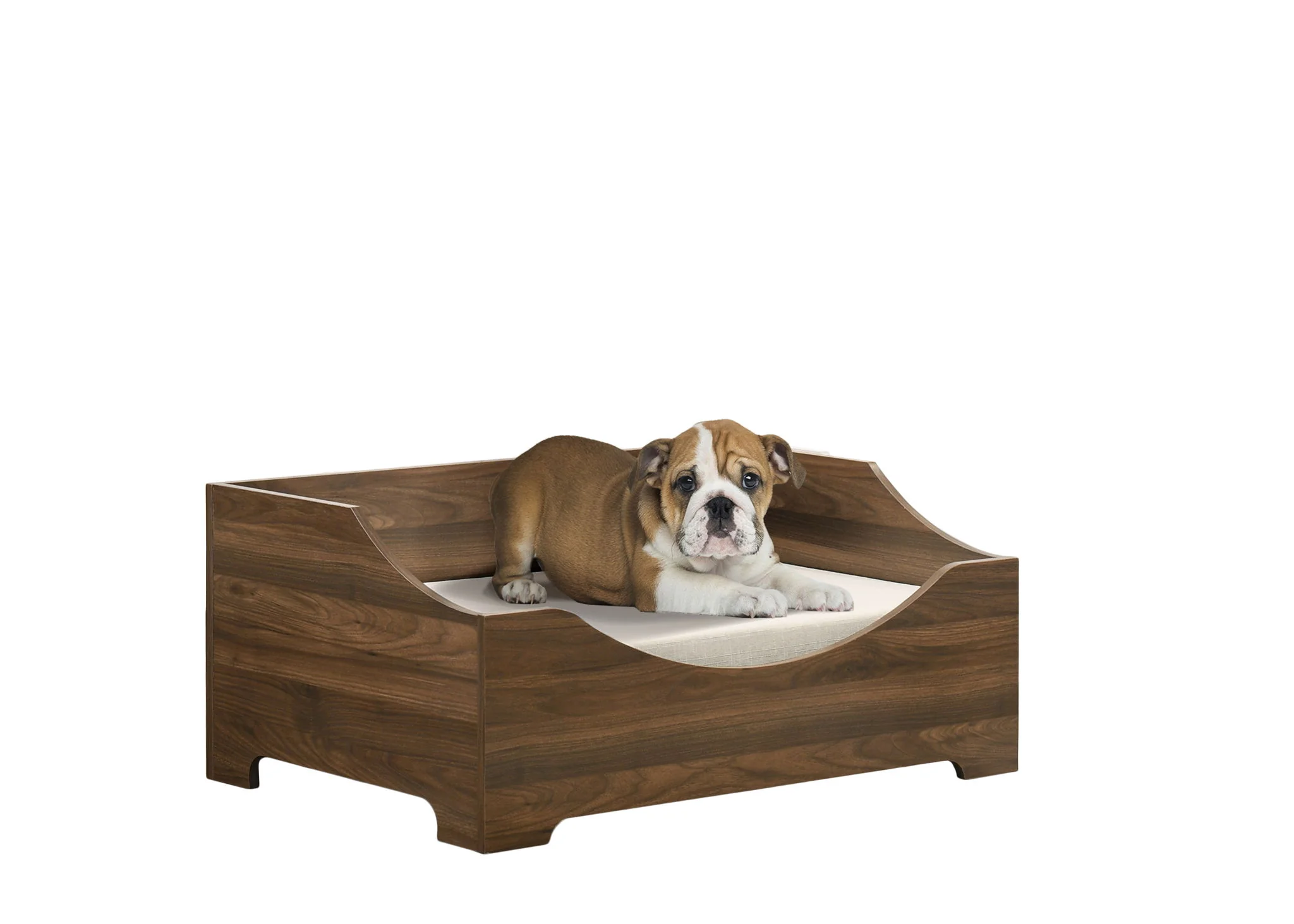Gibson - Alder Wood Finish Comfy Pet Bed With Cushion - Brown - Image 3