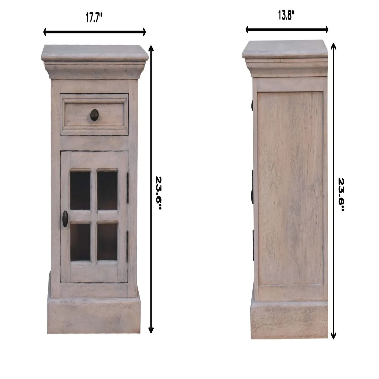 Glazed Bedside Table - Stone White - Image 2