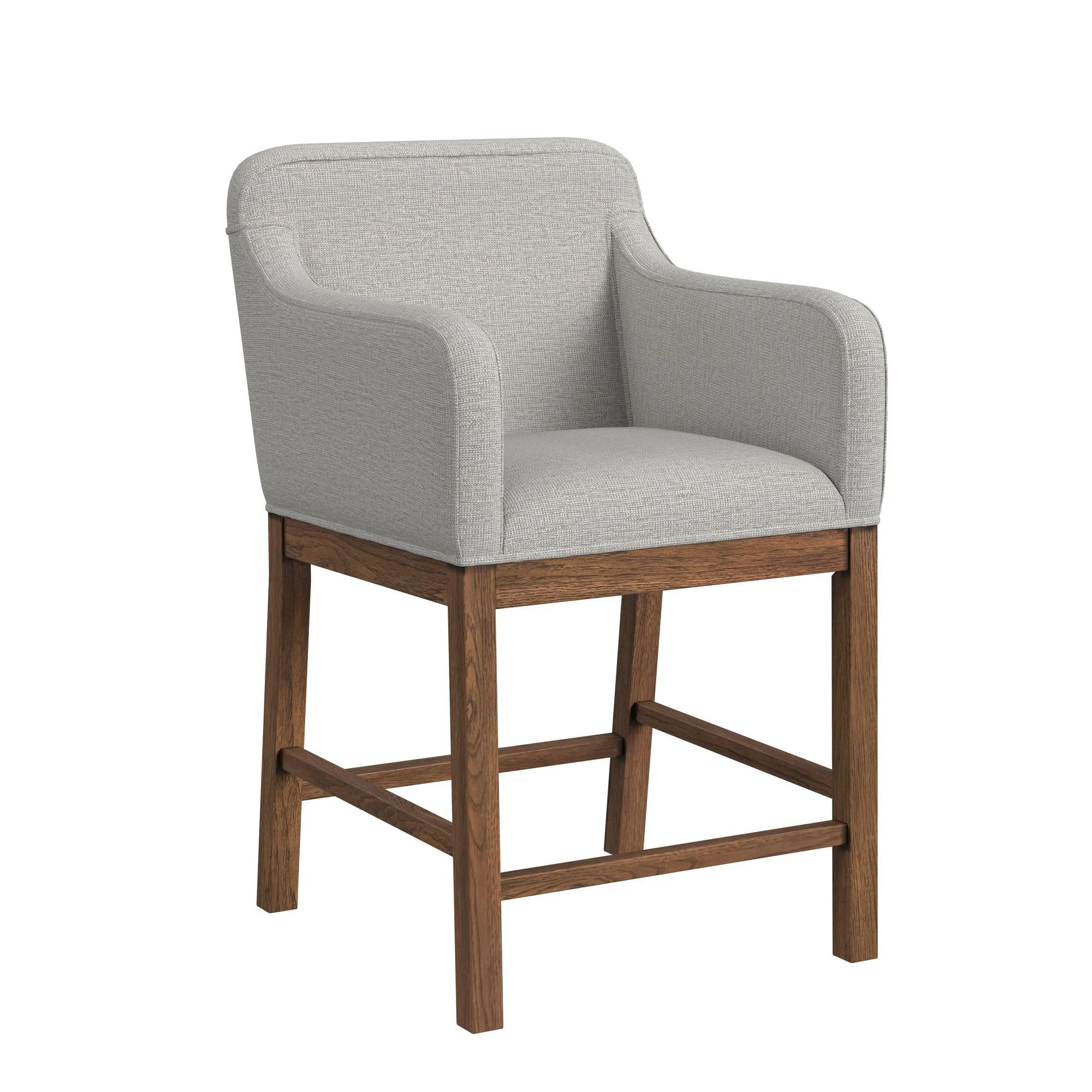 Glinda - Upholstered Fabric Counter Chair (Set of 2) - Brown / Light Gray - Image 2