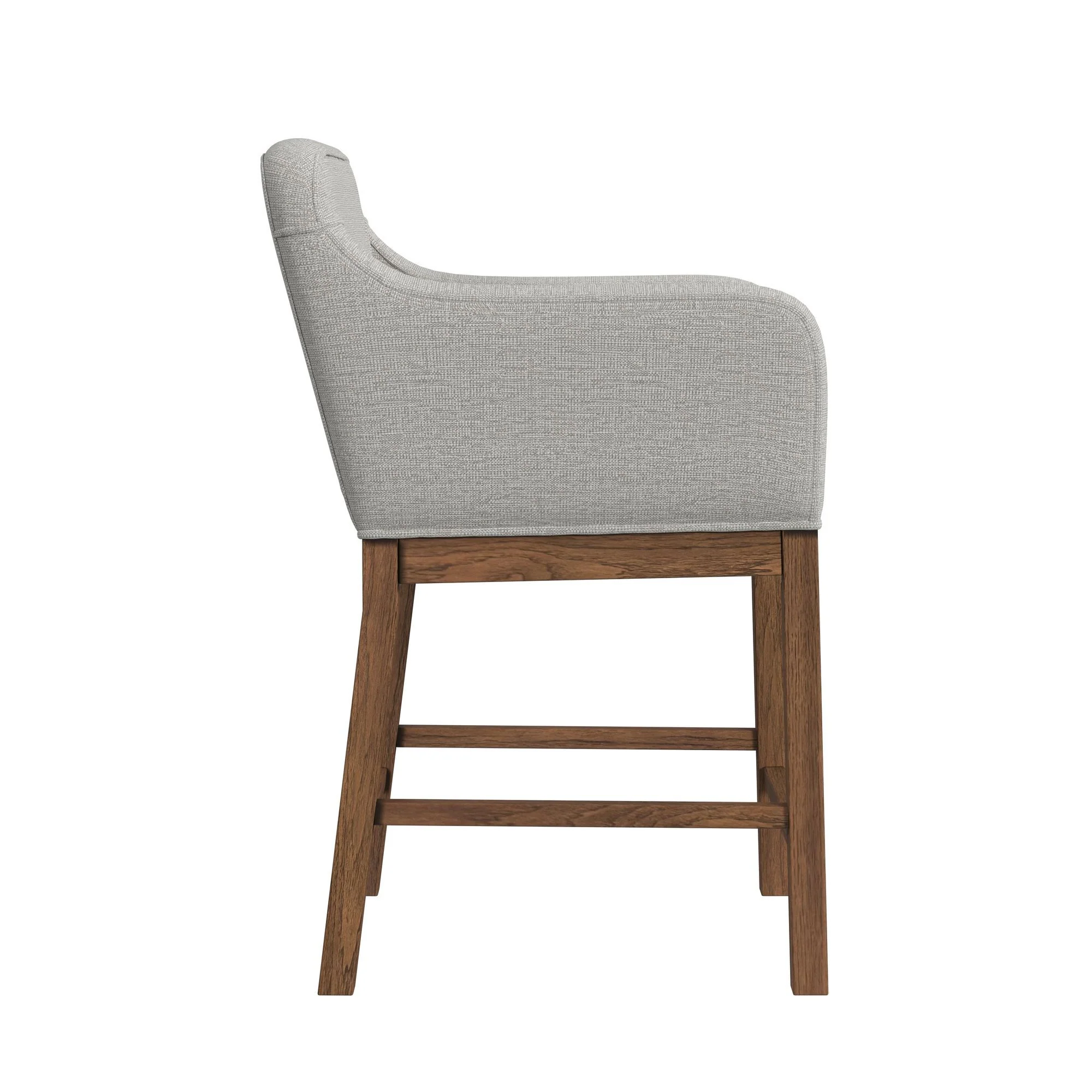 Glinda - Upholstered Fabric Counter Chair (Set of 2) - Brown / Light Gray - Image 3