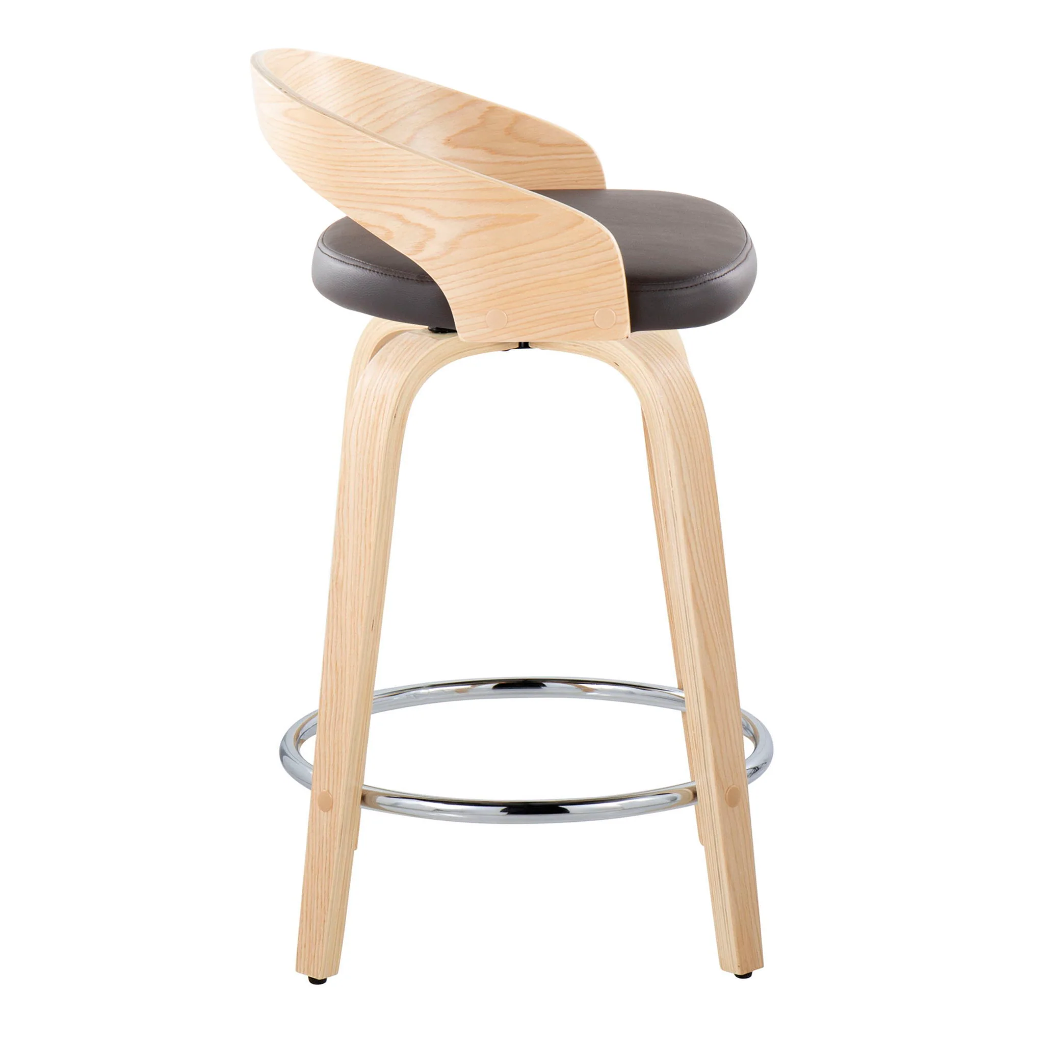 Grotto - Contemporary Fixed Height Counter Stool & Swivel, Round Footrest (Set of 2) - Image 11