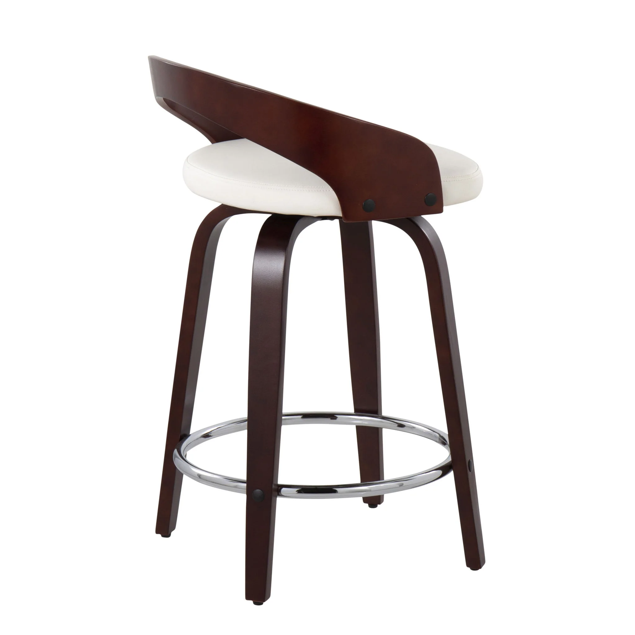 Grotto - Contemporary Fixed Height Counter Stool & Swivel With Round Footrest (Set of 2) - Image 14