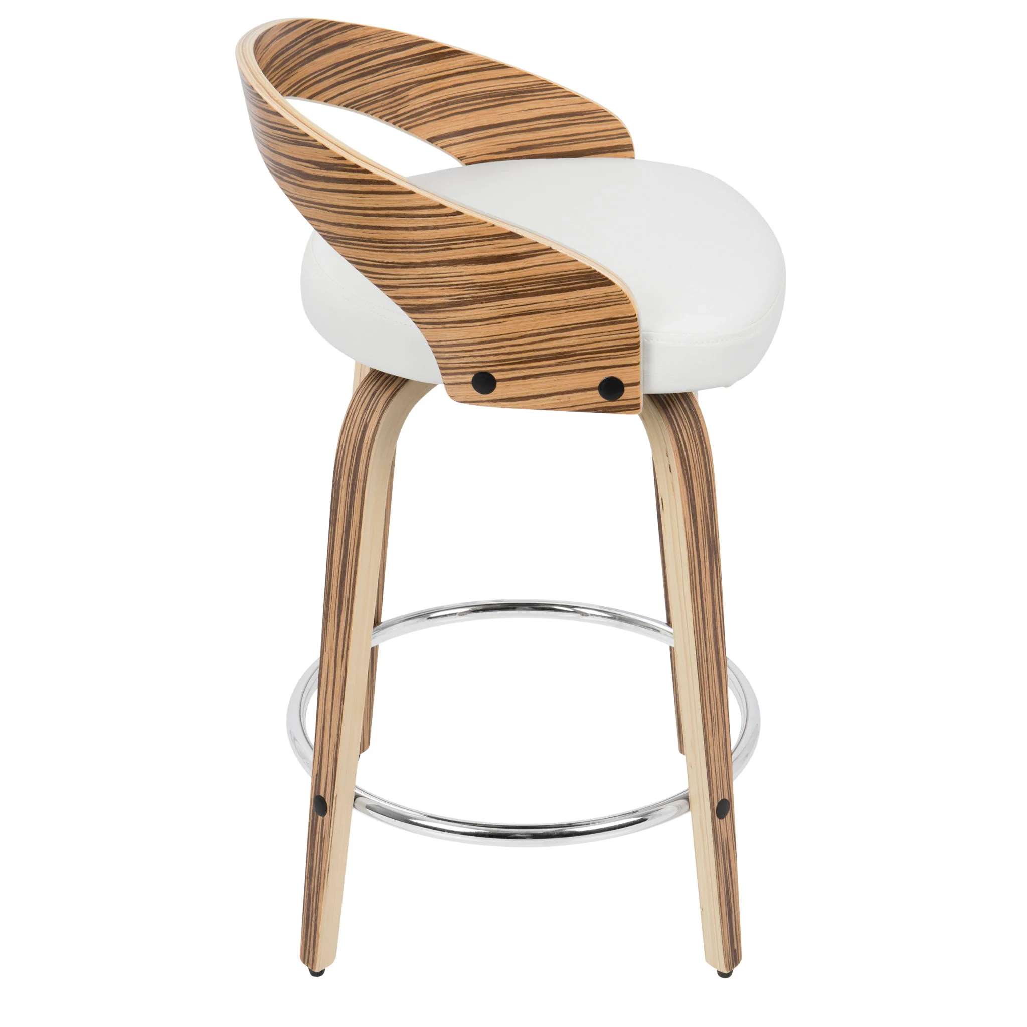 Grotto - Contemporary Fixed Height Counter Stool & Swivel With Round Footrest (Set of 2) - Image 15