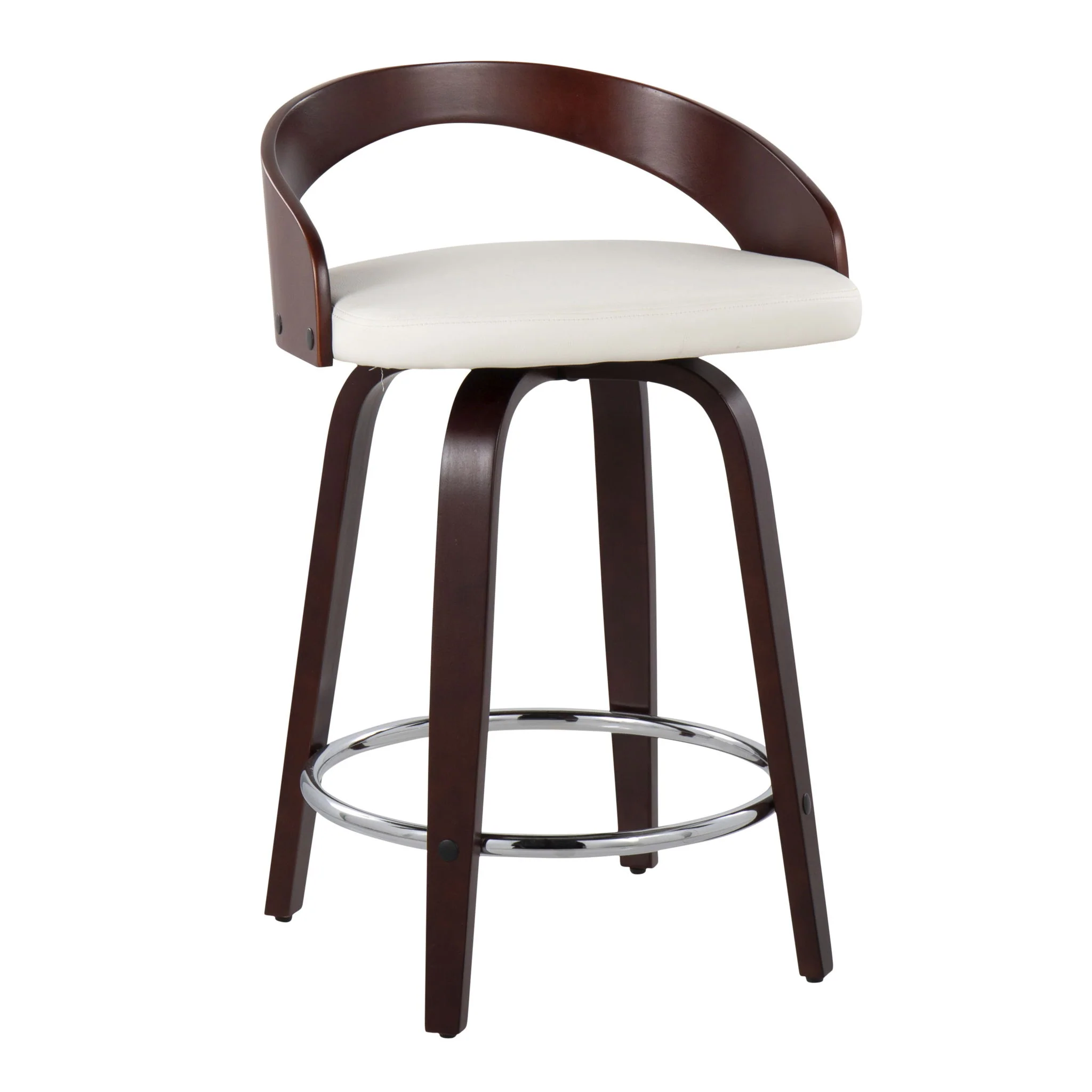Grotto - Contemporary Fixed Height Counter Stool & Swivel With Round Footrest (Set of 2) - Image 16