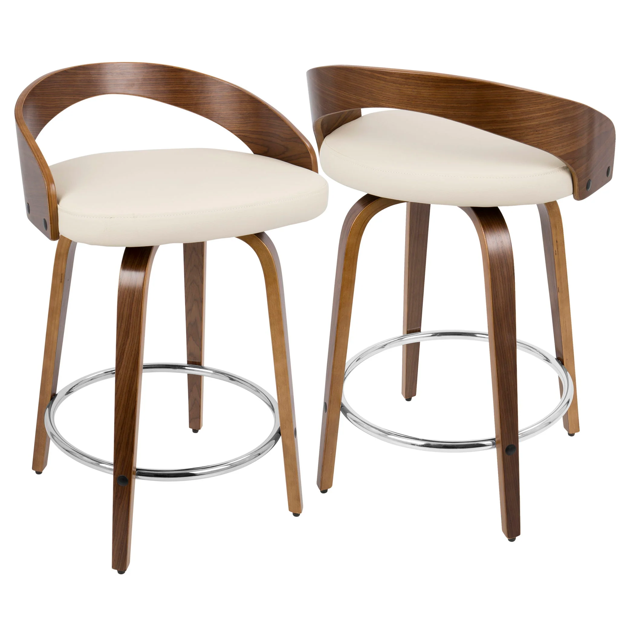 Grotto - Mid-Century Modern, Counter Stool With Swivel (Set of 2) - Image 2