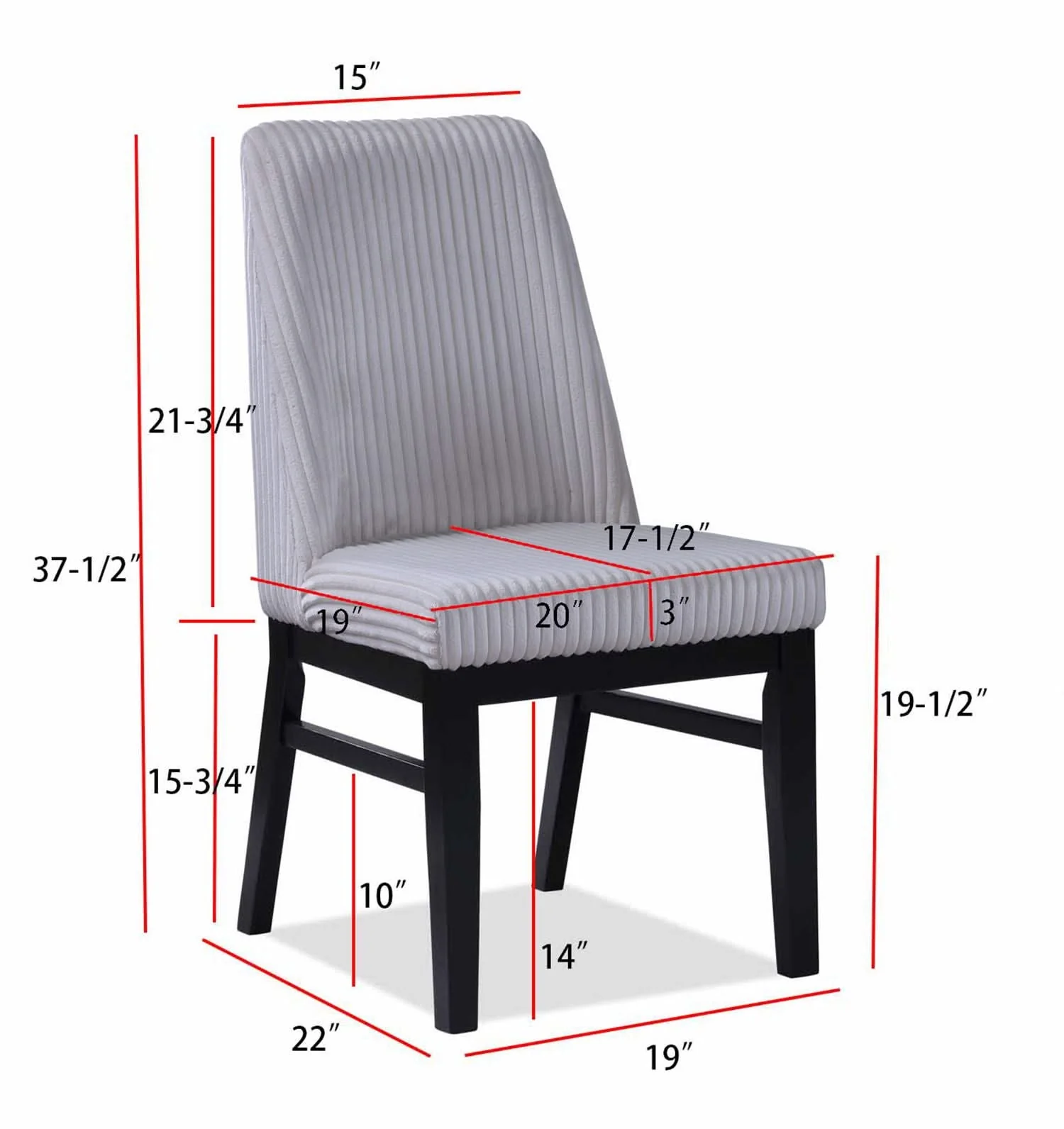 Hadley - Side Chair (Set of 2) - Light Gray - Image 3