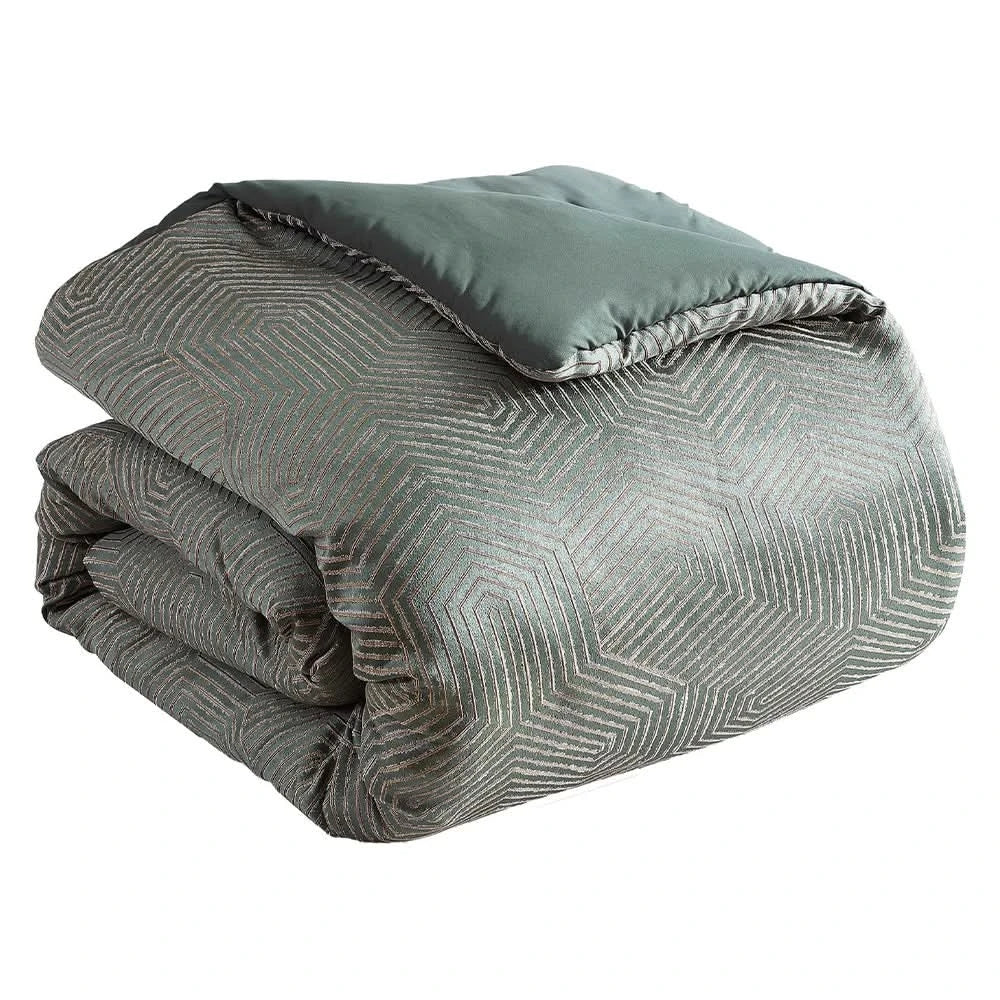 Haley Green Queen or King 10PC Comforter Set with Coverlet & Decorative Pillows - Image 3