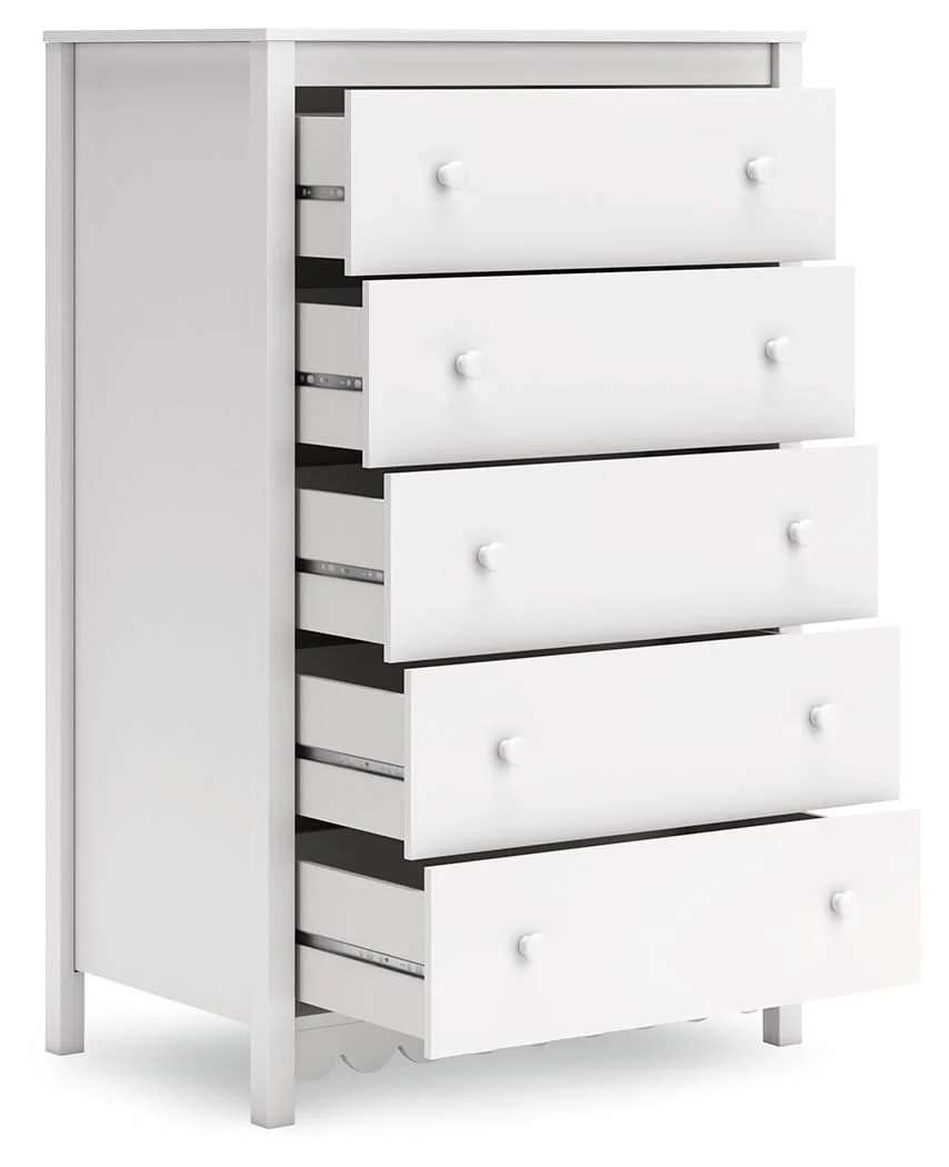 Hallityn - Five Drawer Chest - White - Image 2