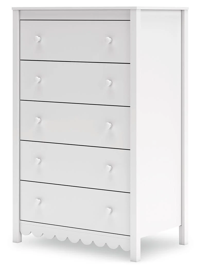 Hallityn - Five Drawer Chest - White - Image 4