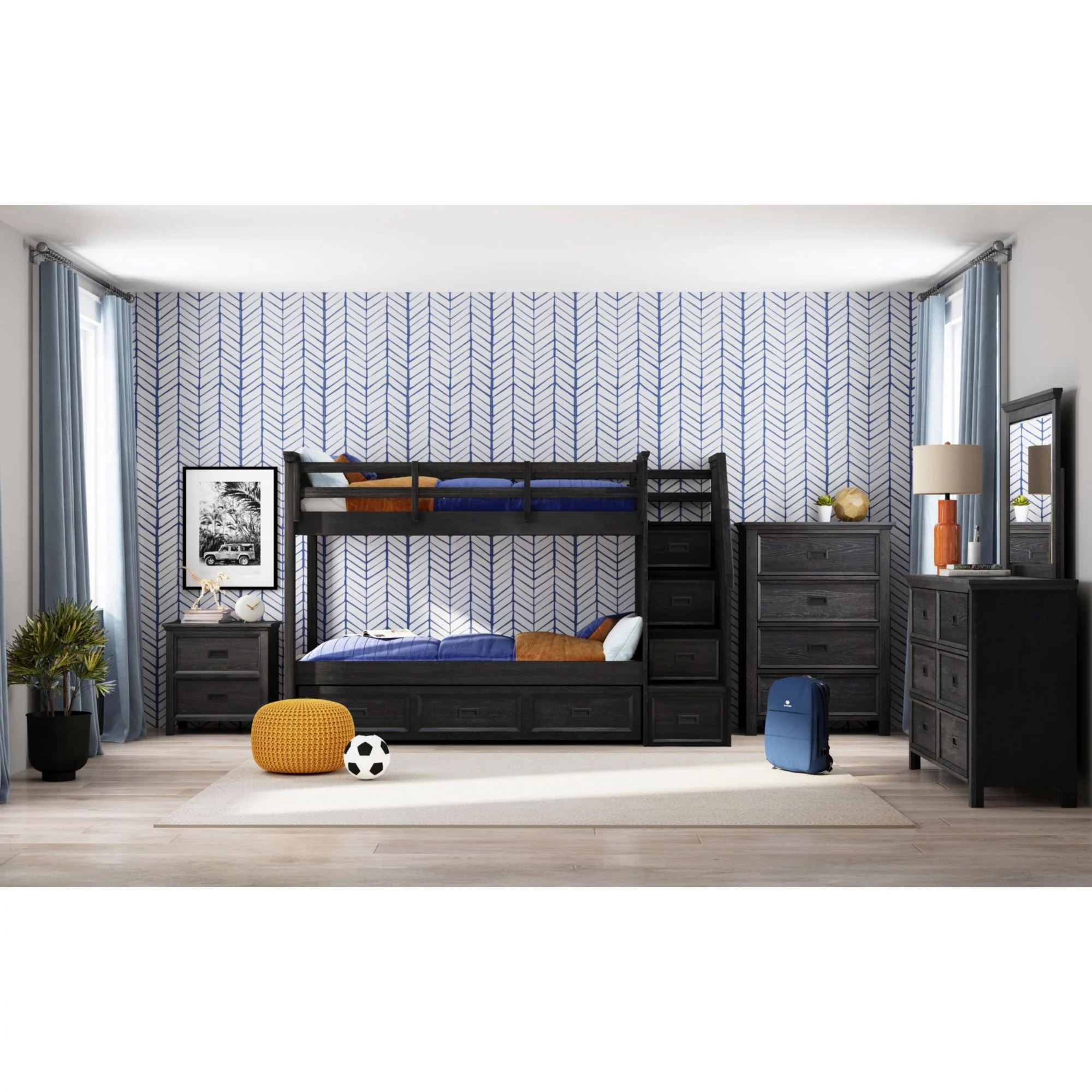 Hampton Kids - Bunk With Staircase And Trundle - Image 10