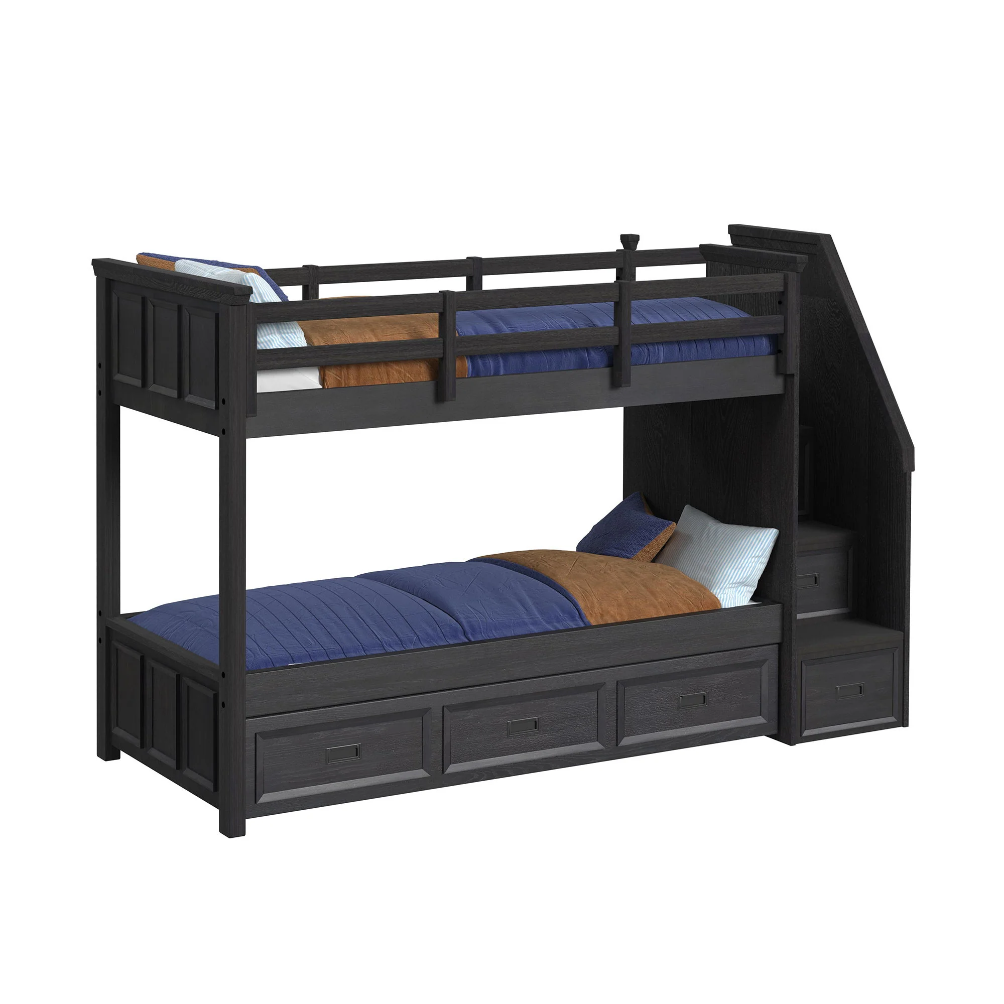 Hampton Kids - Bunk With Staircase And Trundle Bedroom Set - Image 13