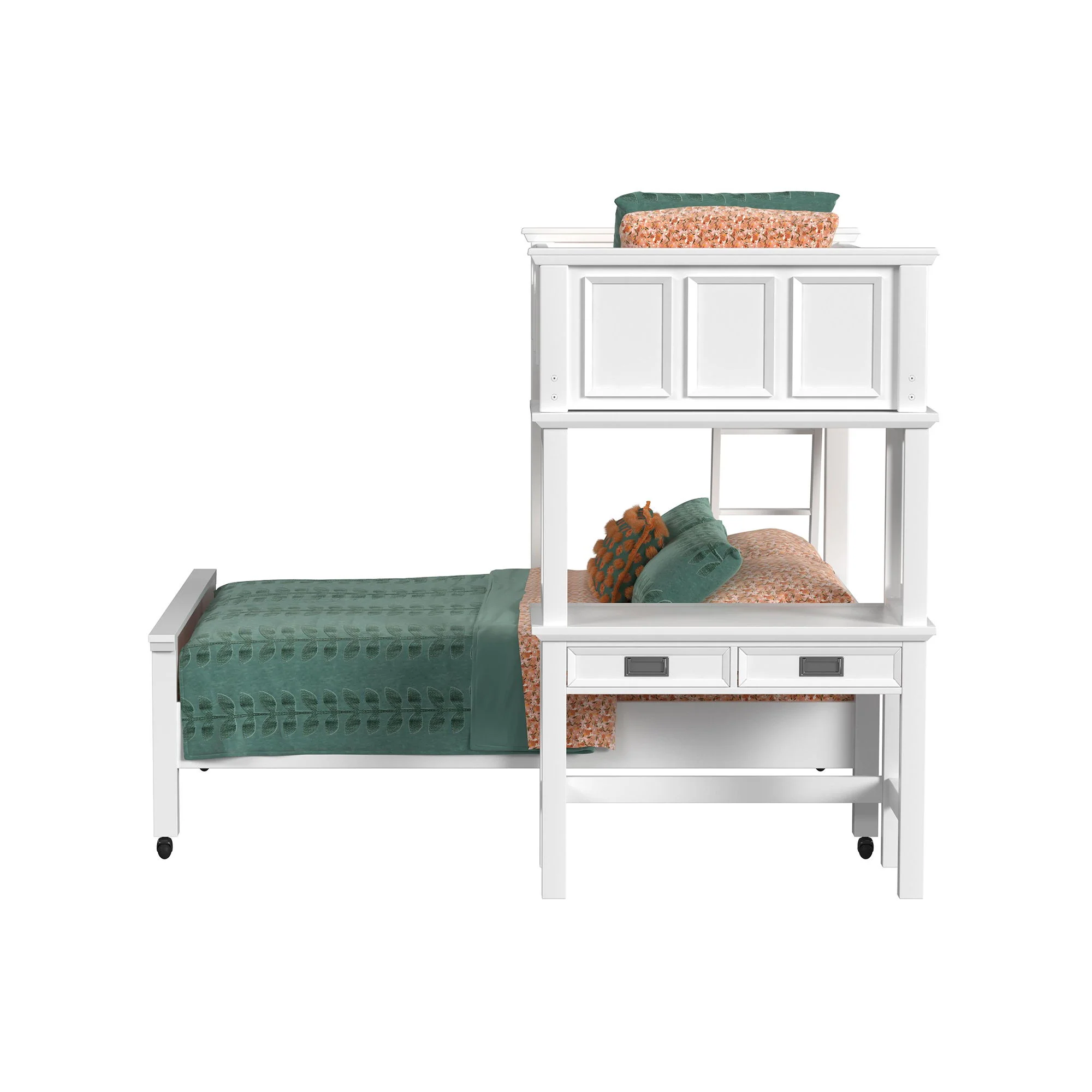 Hampton Kids - Loft Bed With Ladder And Desk With Speaker - Image 4