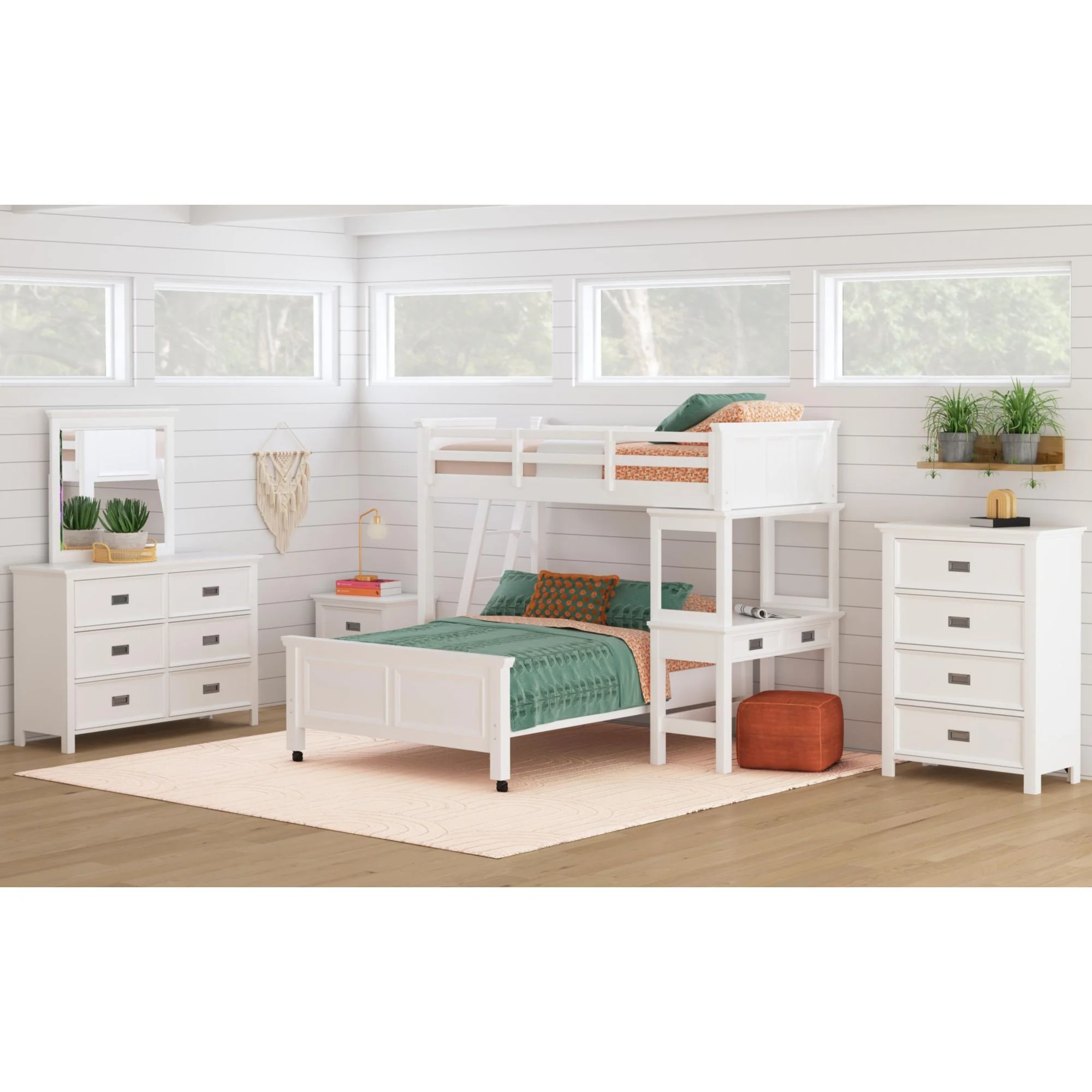 Hampton Kids - Loft Bed With Ladder And Desk With Speaker - Image 5