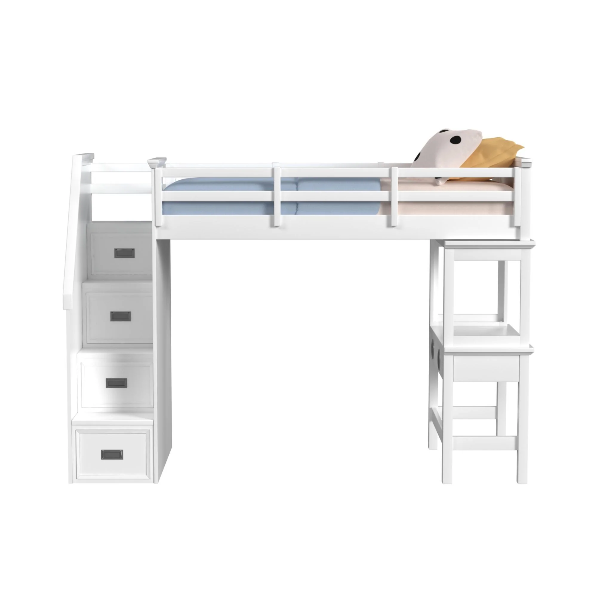Hampton Kids - Loft Bed With Staircase And Desk With Speaker - Image 3