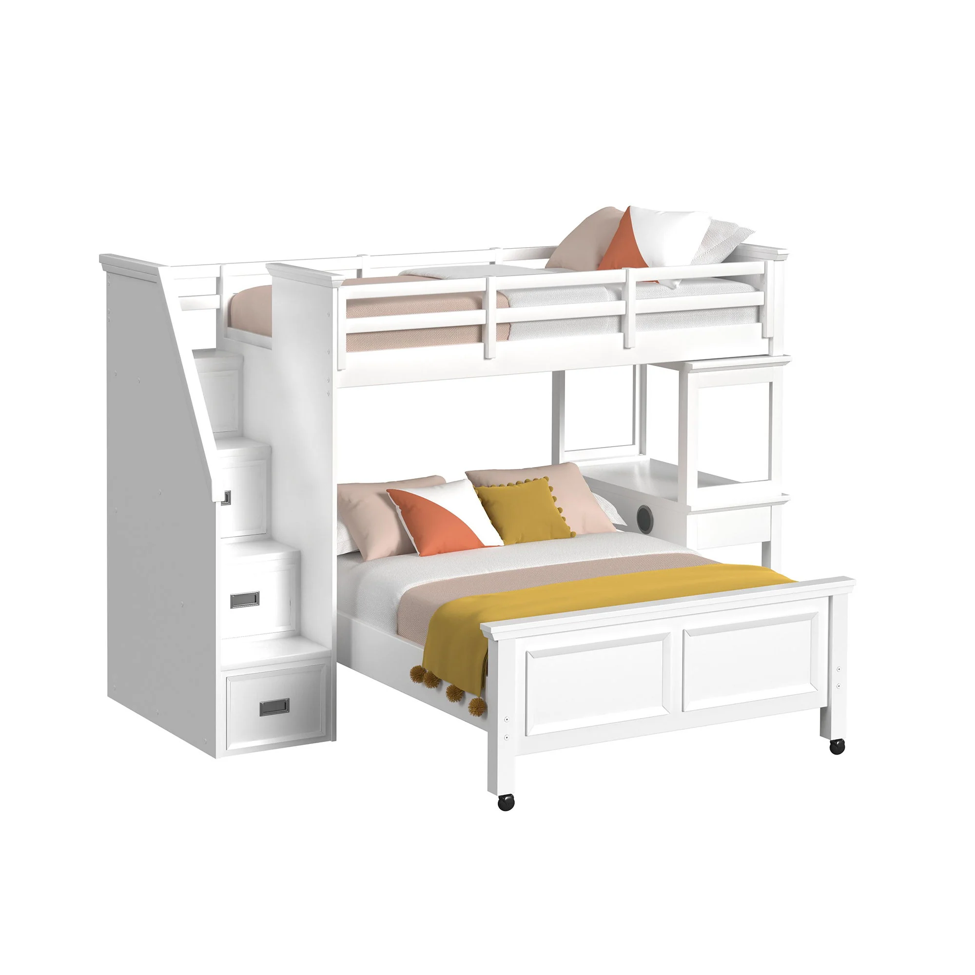 Hampton Kids - Loft With Staircase And Desk With Speaker Bedroom Set - Image 11