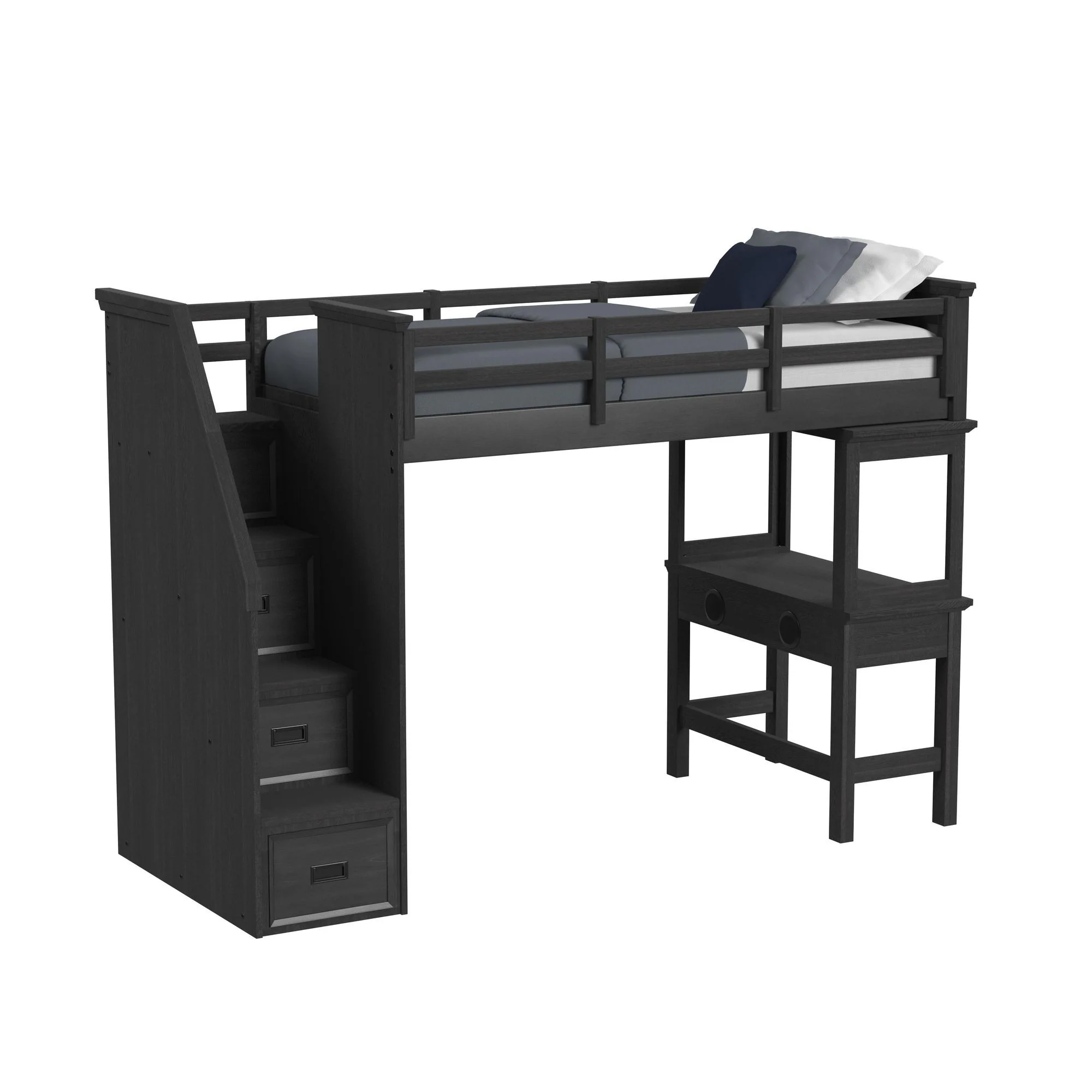 Hampton Kids - Loft With Staircase And Desk With Speaker Bedroom Set - Image 16