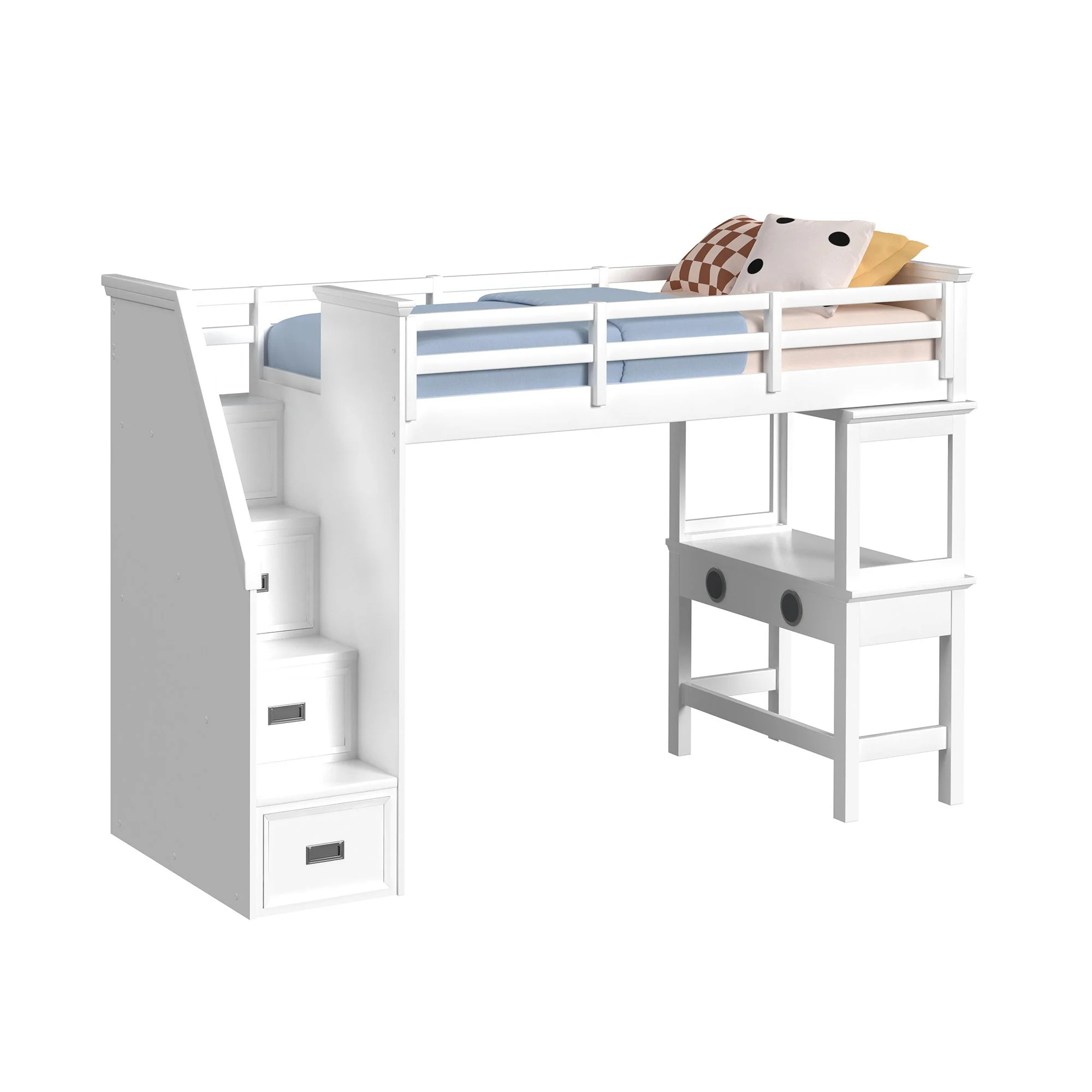 Hampton Kids - Loft With Staircase And Desk With Speaker Bedroom Set - Image 18