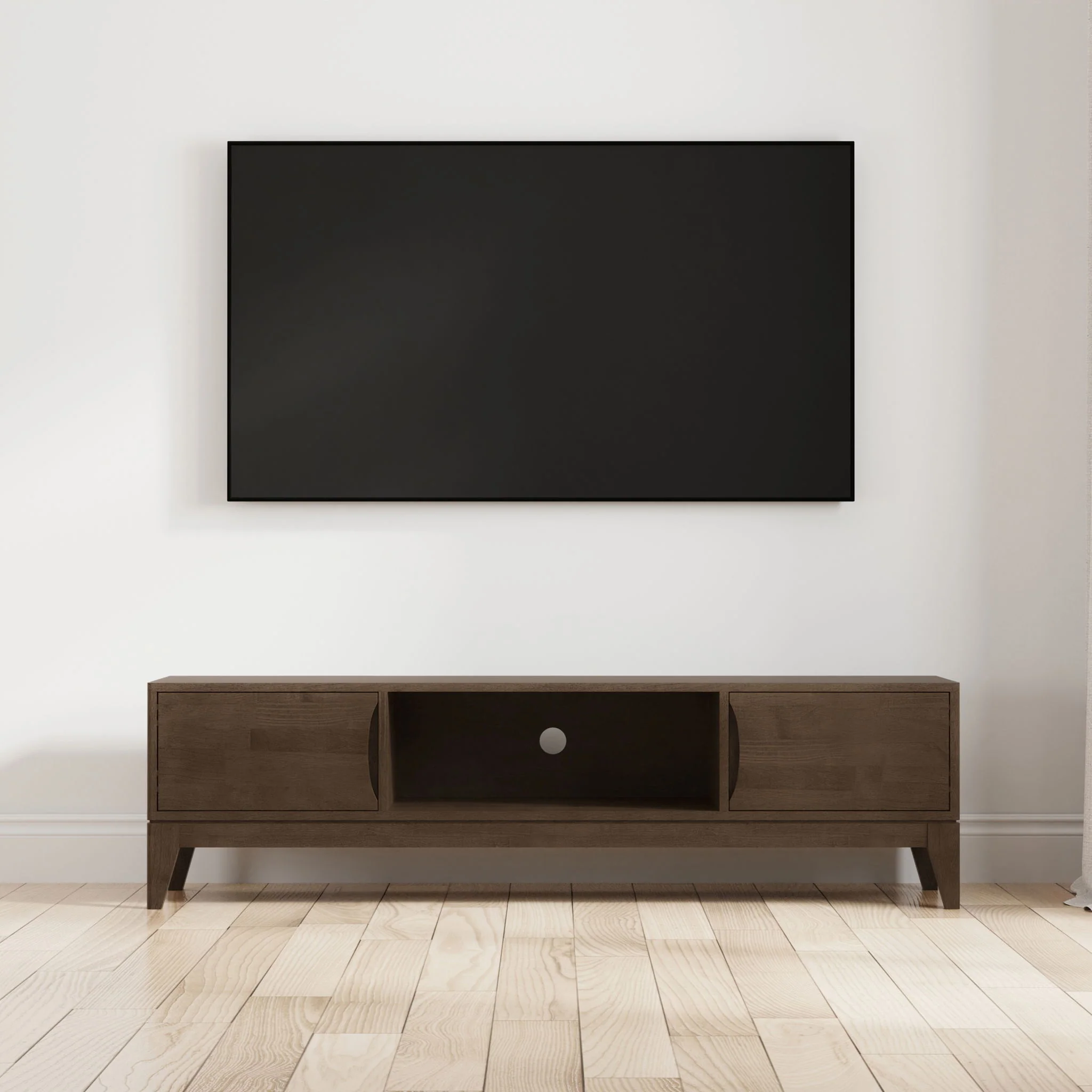 Harper - Low TV Media Stand - Walnut Brown - Image 2