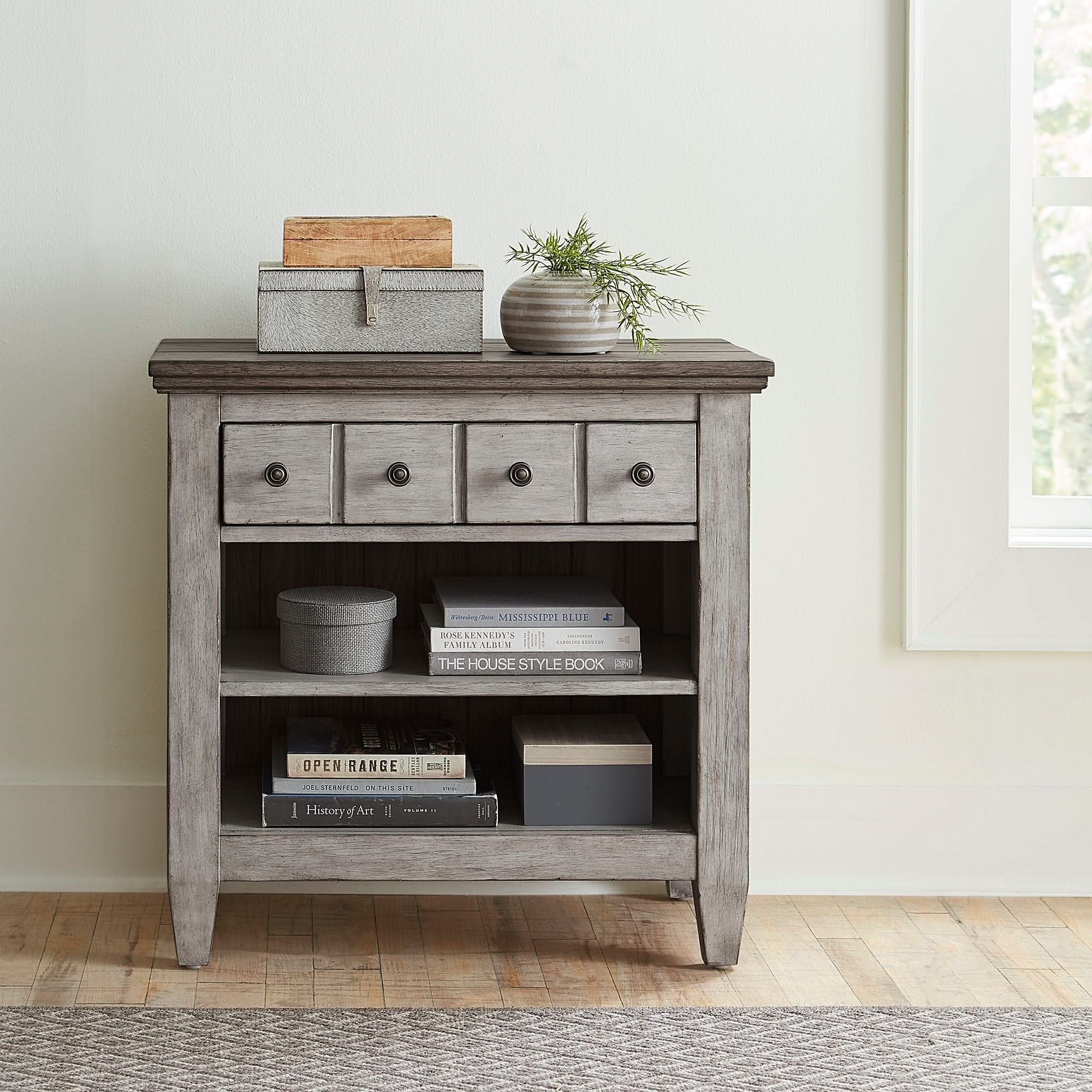 Heartland - 1 Drawer Nightstand With Charging Station - Antique White / Tobacco Tops - Image 4