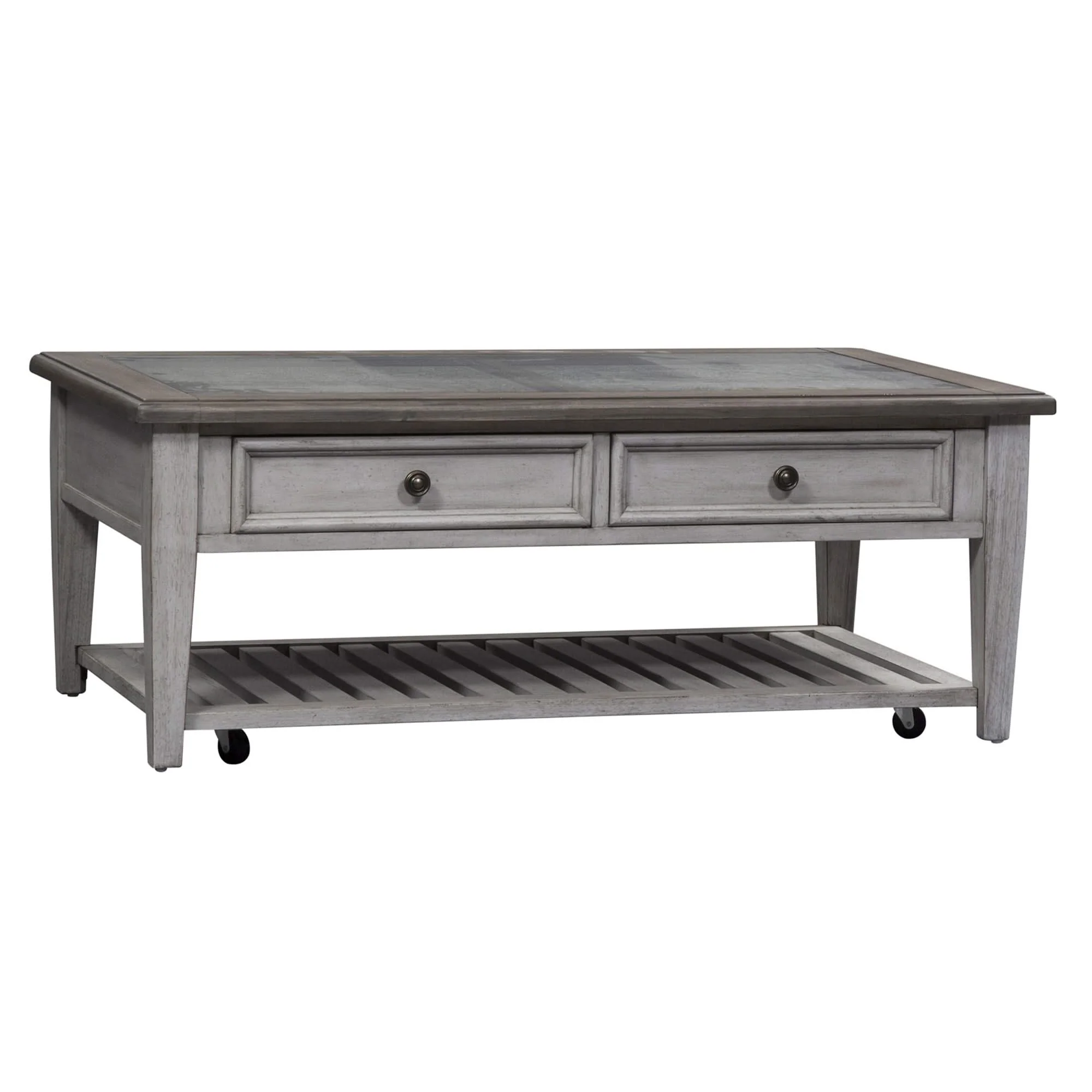 Heartland - 3 Piece Table Set - Antique White / Tobacco Tops - Image 3