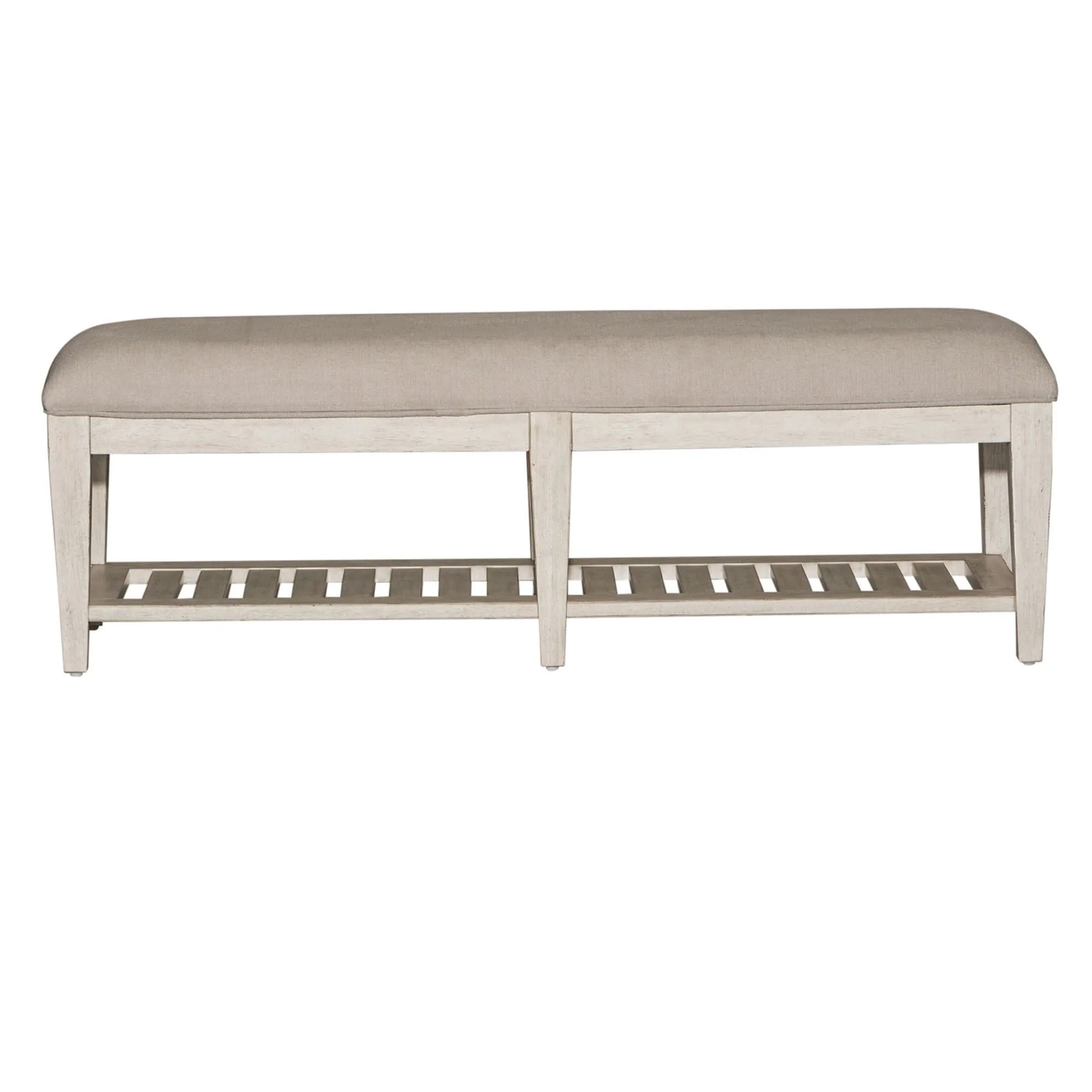 Heartland - Bed Bench - Antique White / Tobacco Tops